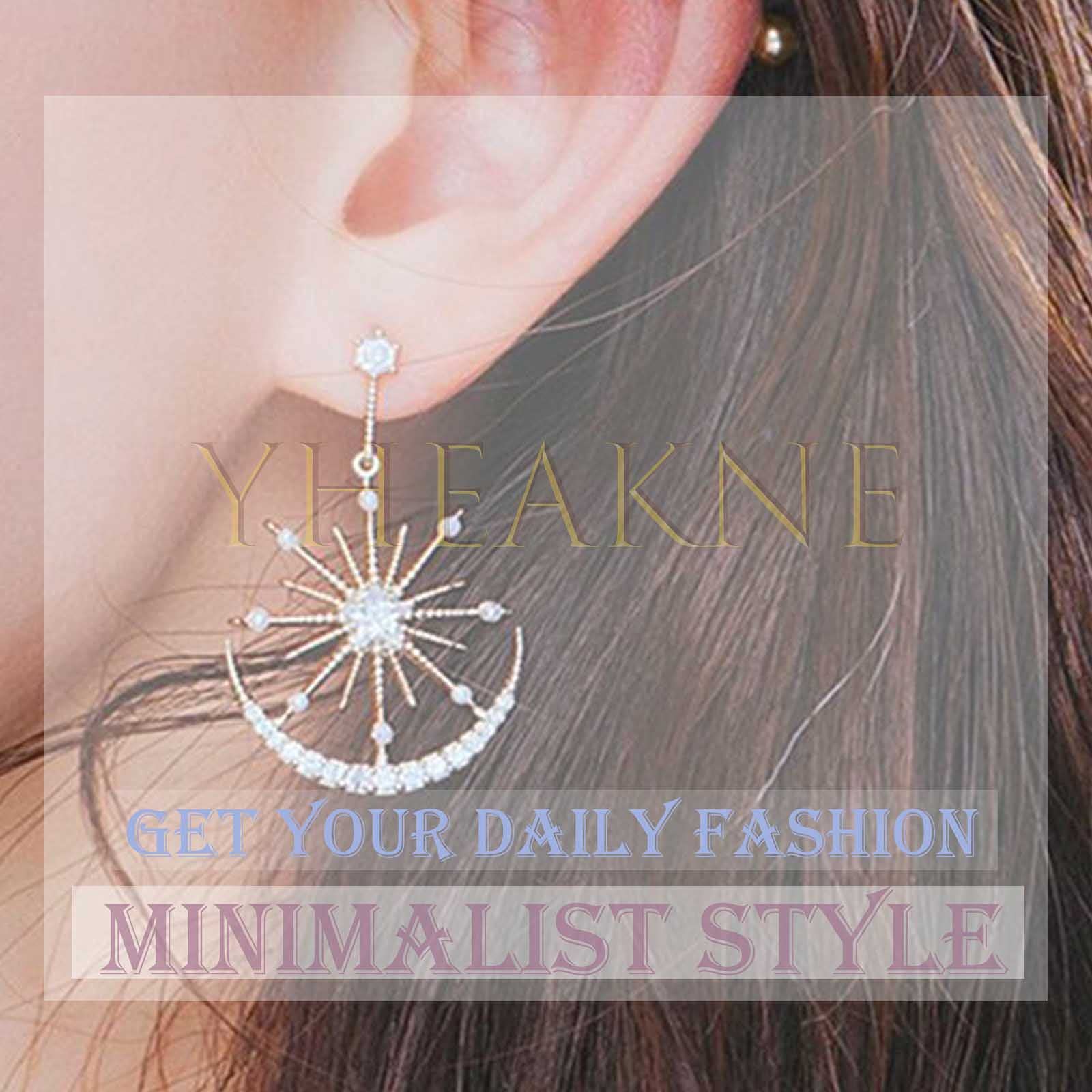 Silver Cross Dangle Chain Earrings for Women - Long Crucifix Drop Earrings with Cuff Wrap Design | Religious Jewelry Gift for Church, Weddings & Everyday Wear