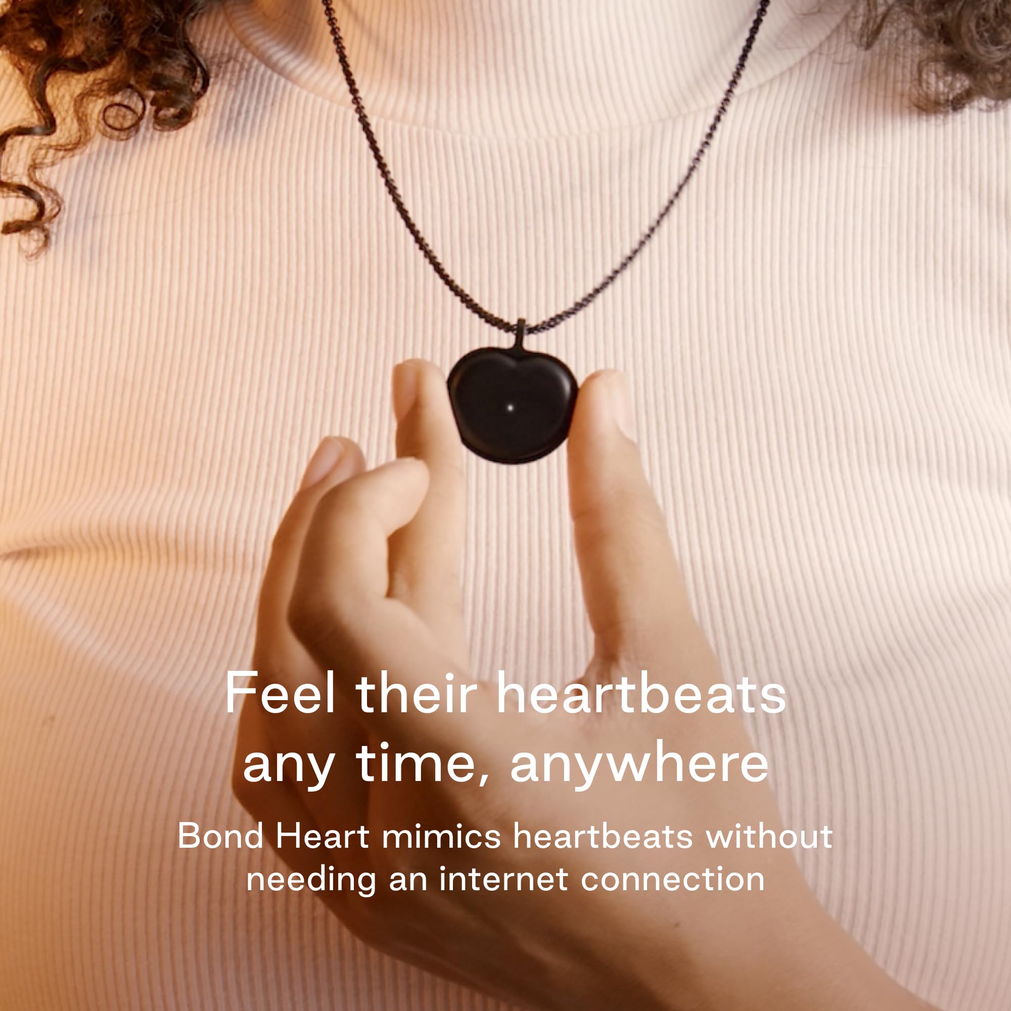 BOND TOUCH Bond Heart Necklace - Store & Feel Heartbeat - Romantic Unique Gift for Couples, Valentine's Day, Anniversary - Perfect for Long Distance Relationships & Special Moments