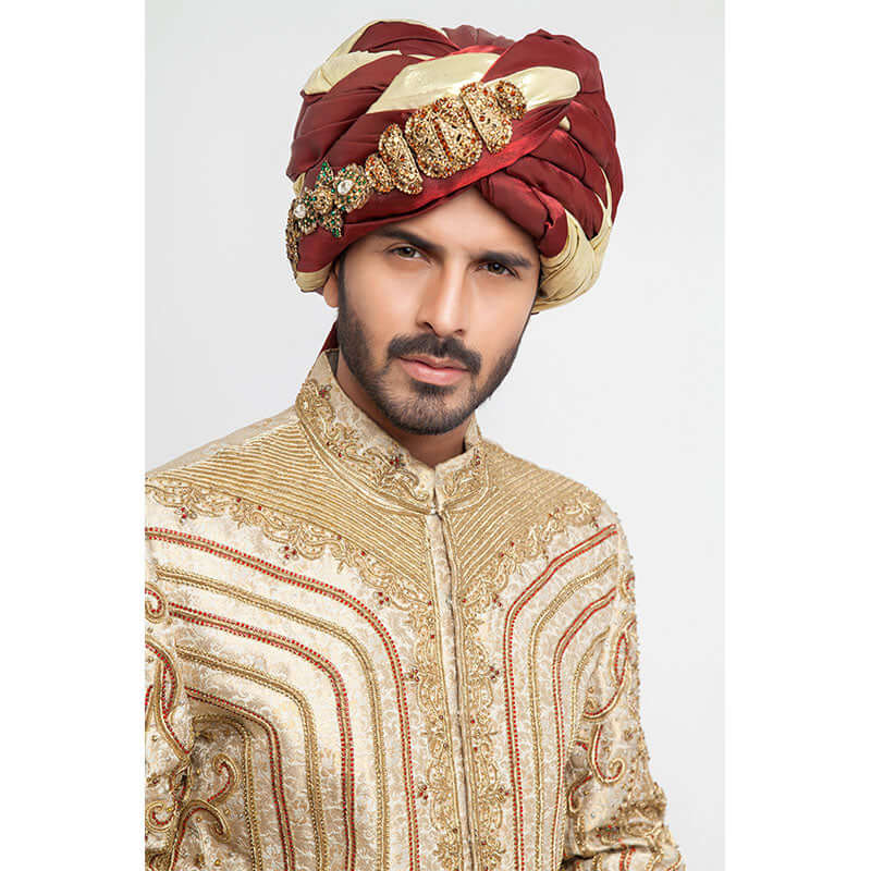Luxury Ivory Pure Jamavar Silk Sherwani for Men | Handcrafted Indian Wedding Attire | Perfect for Groom Outfits & Special Occasions