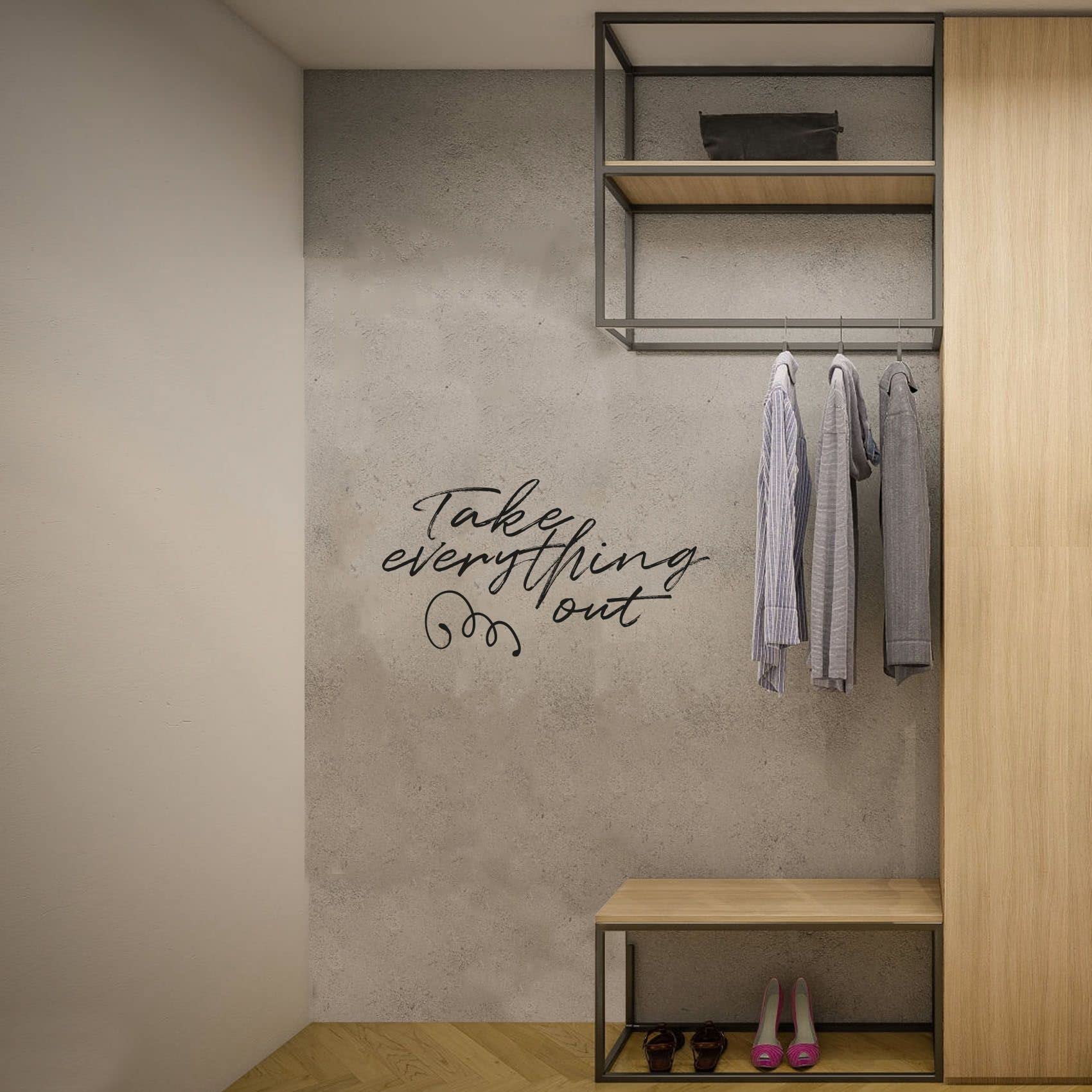 Closet Area Label Sign - 16x40 Inch Vinyl Wall Decal for Wardrobe & Dressing Room Organization | Home Storage Solution for Closet, Cabinet & Dresser | Perfect for Bedroom, Nursery & Walk-in Closets
