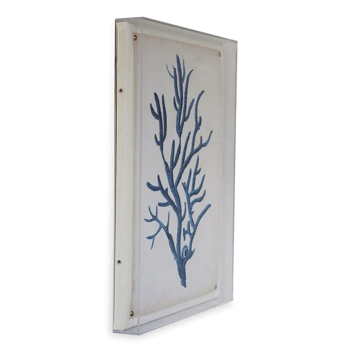 Blue Coral IV Giclee Print in Lucite Shadow Box - Premium Wall Art for Home & Office Decor - Perfect for Living Room, Bedroom, or Gallery Display
