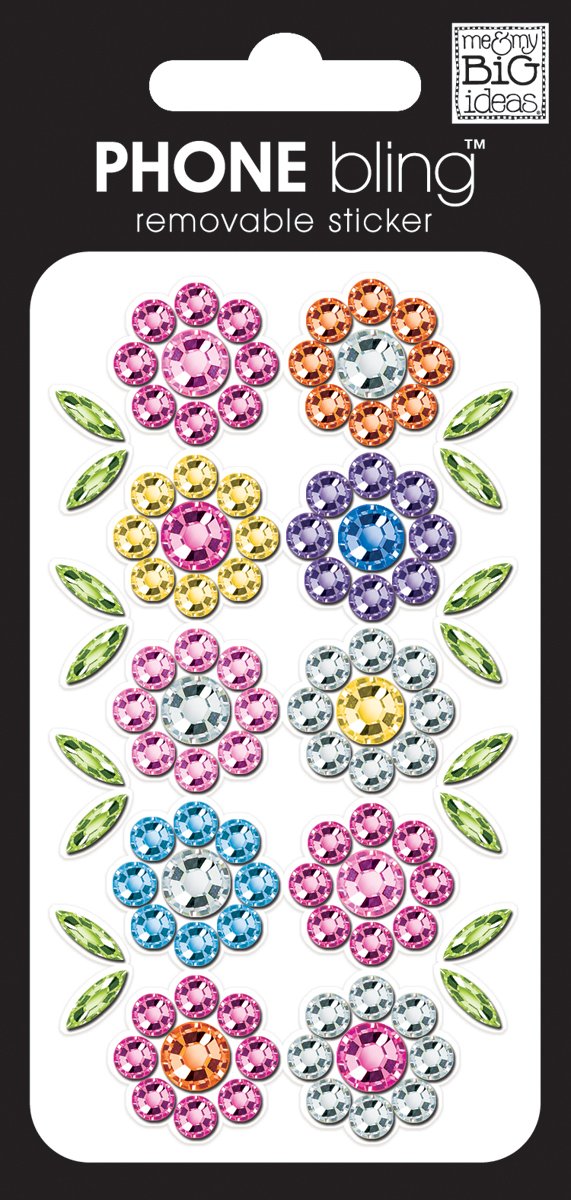 me & my BIG Ideas Removable Phone Bling - Multi-Flower Cell Phone Embellishment for iPhone & Samsung | Perfect for DIY Phone Decoration & Personalization
