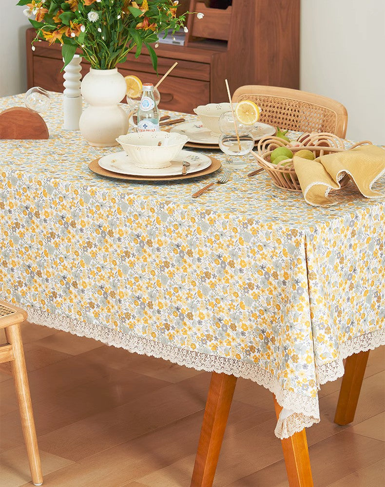 Premium Cotton Rectangular Tablecloth - Elegant Dining Room & Kitchen Table Cover for Farmhouse, Wedding & Events | Washable & Wrinkle-Resistant | Fits Round & Square Tables (Perfect for Dinner Parties, Holidays & Home Decor)
