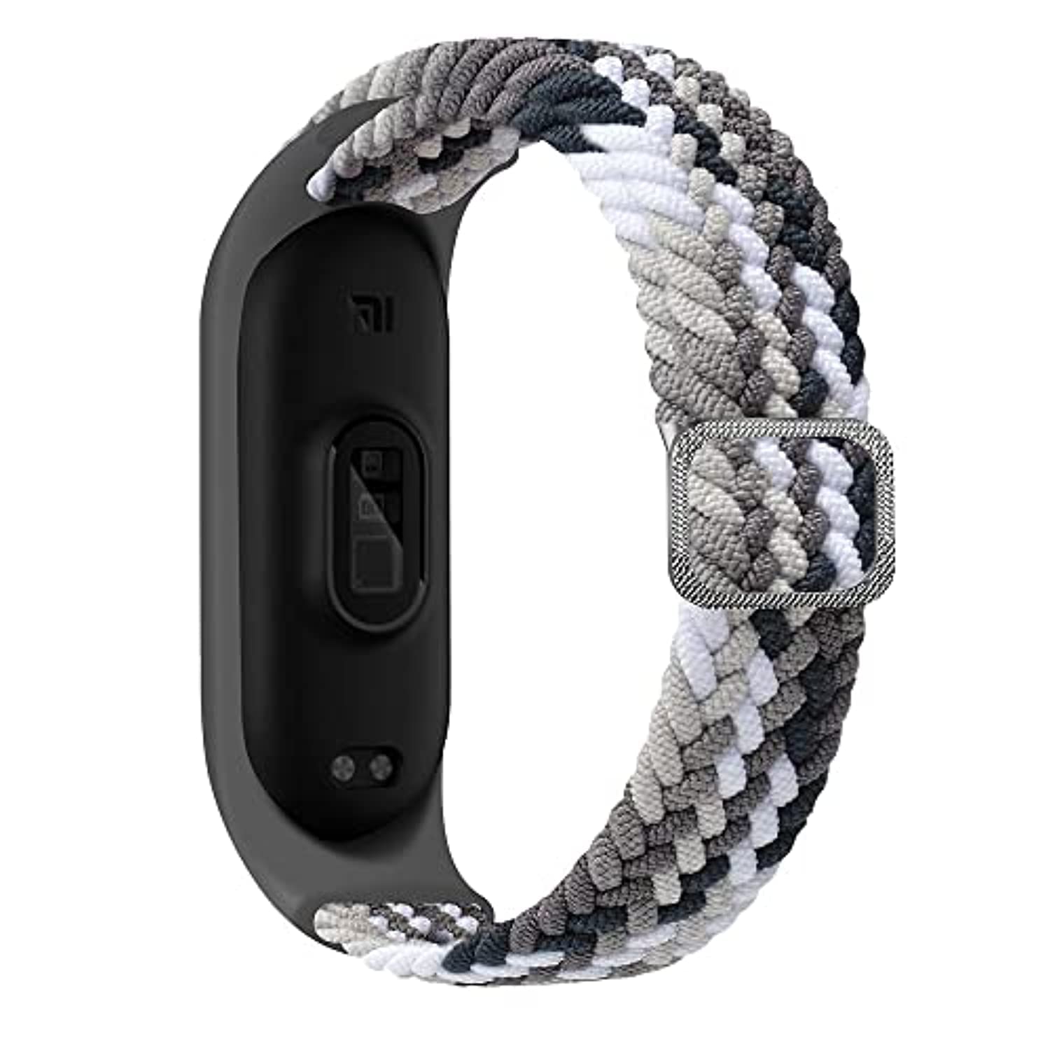 Adjustable Nylon Braided Solo Loop Strap Compatible with Xiaomi Mi Band 6/5/4/3 - Stretchy Sport Replacement Wristband for Fitness Tracking & Daily Wear