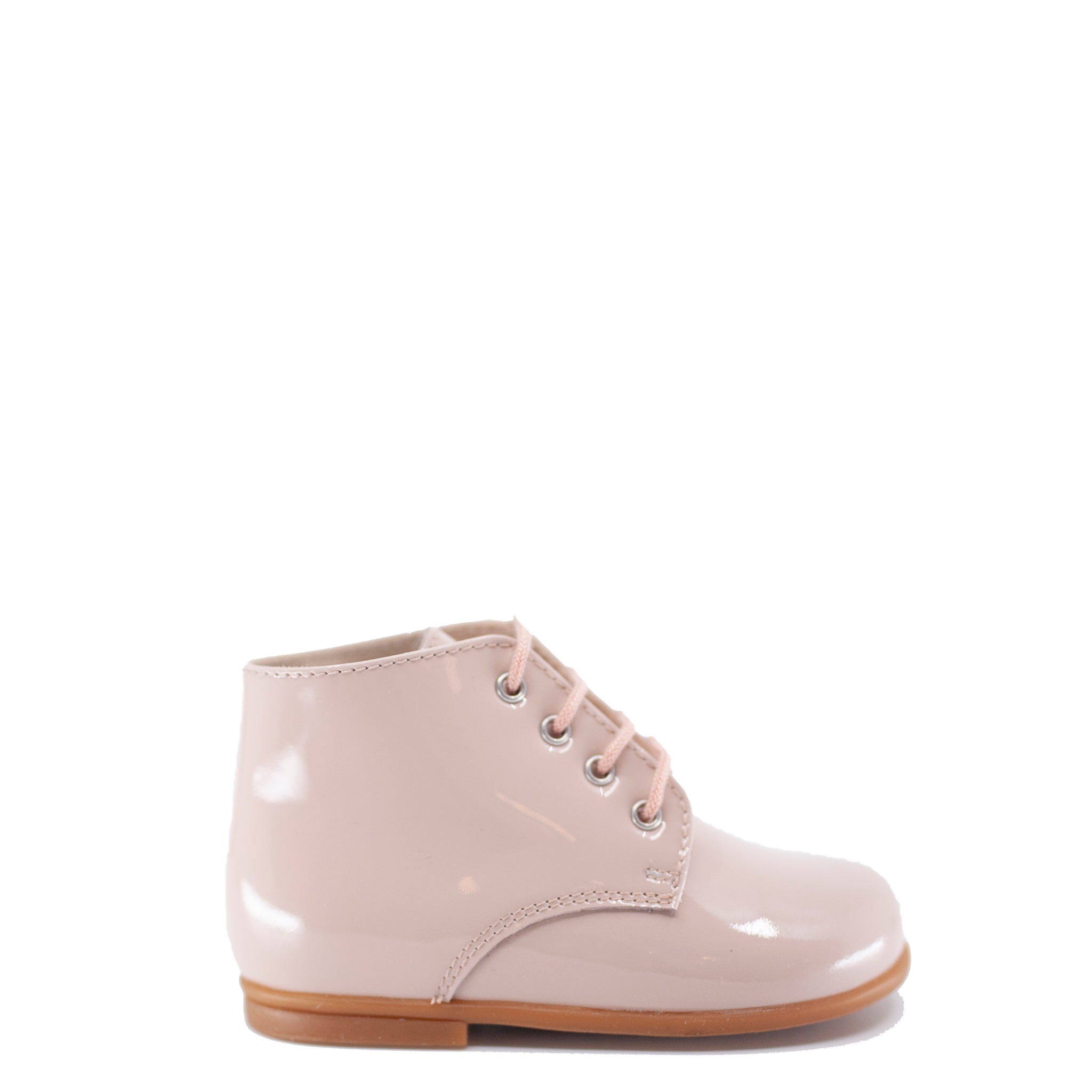 Beberlis Blush Patent Leather Baby Booties - Soft & Comfortable First Walkers for Newborns & Infants - Perfect for Photoshoots, Special Occasions & Everyday Wear