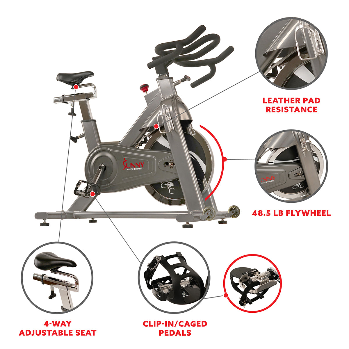 Commercial Grade Indoor Cycling Bike - Heavy Duty Chain Drive Exercise Bike for Home & Gym Workouts - Perfect for Cardio, Endurance Training & Spin Classes