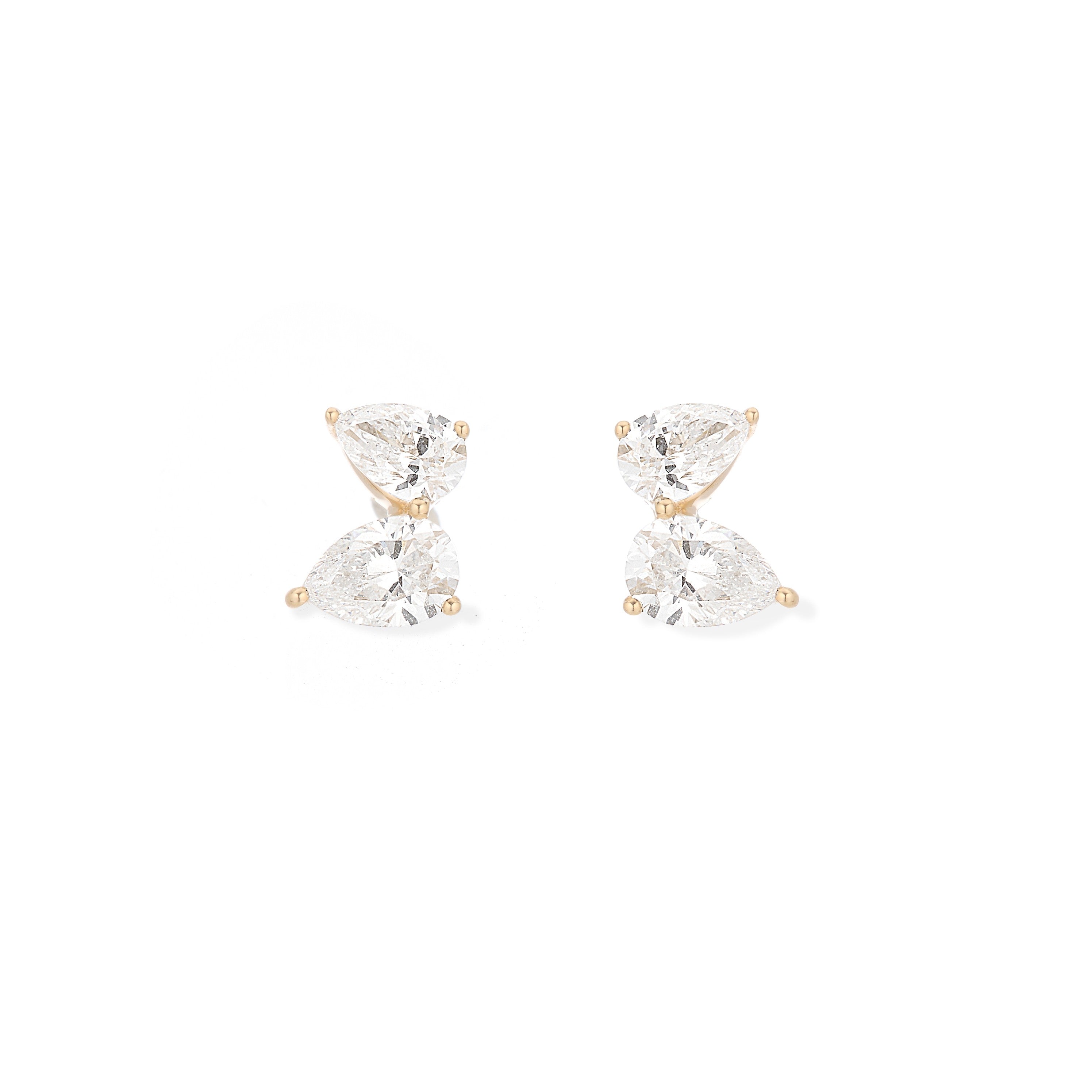 2-Pack Lab Grown Diamond Petal Earring Posts - Hypoallergenic Stud Earrings for Sensitive Ears | Perfect for Daily Wear, Special Occasions & Gift Giving