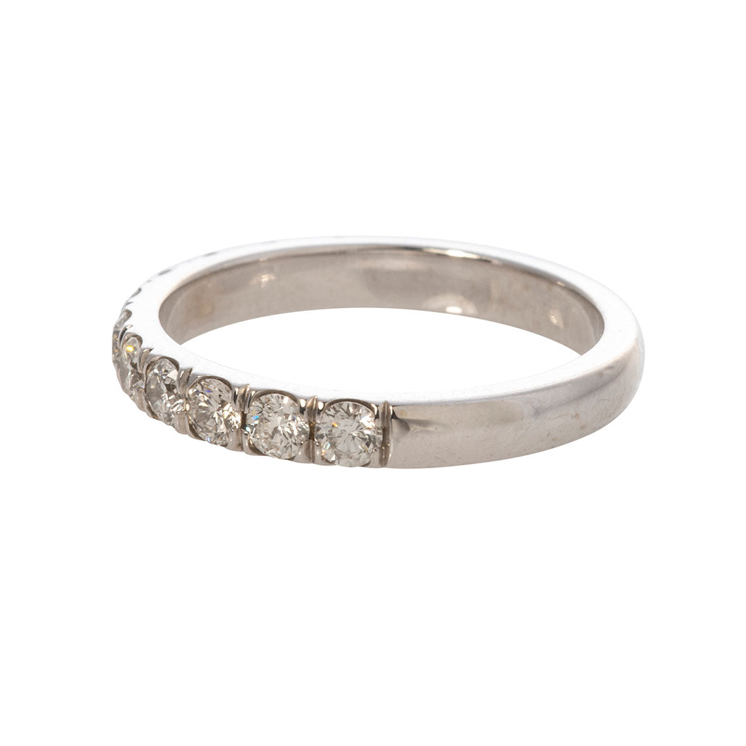 0.67ctw Diamond Pavé 14K White Gold Halfway Eternity Band Ring - Perfect for Anniversary Gifts & Wedding Jewelry