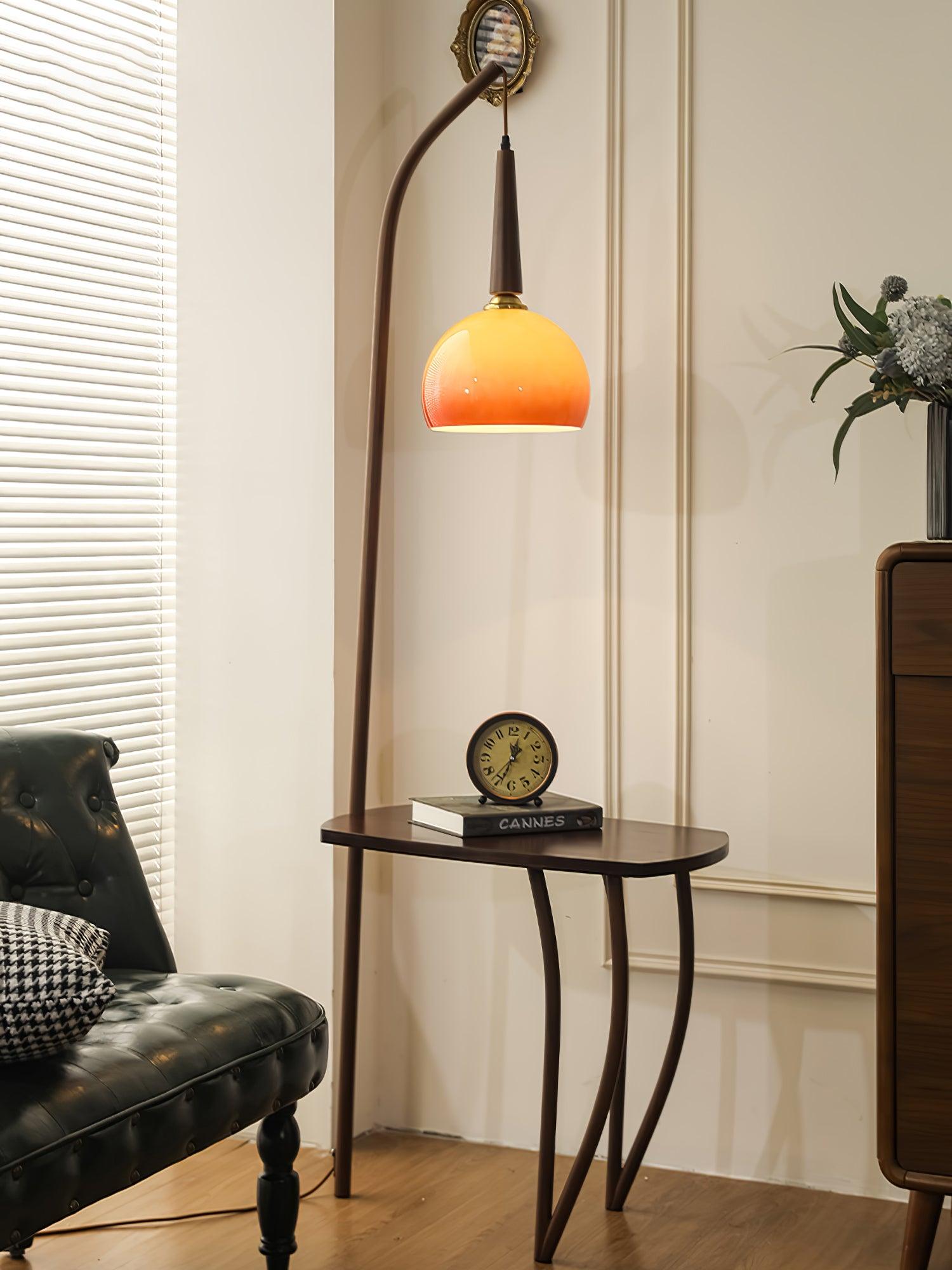 Modern Cantilever Wood Accent Floor Lamp - Adjustable Reading Light for Living Room, Bedroom & Office - Warm Ambient Lighting for Cozy Home Decor