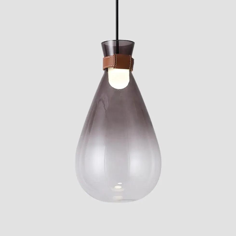 Modern White Teardrop Shaped Glass LED Pendant Light - Dimmable Hanging Fixture for Kitchen Island, Dining Room & Bedroom Lighting