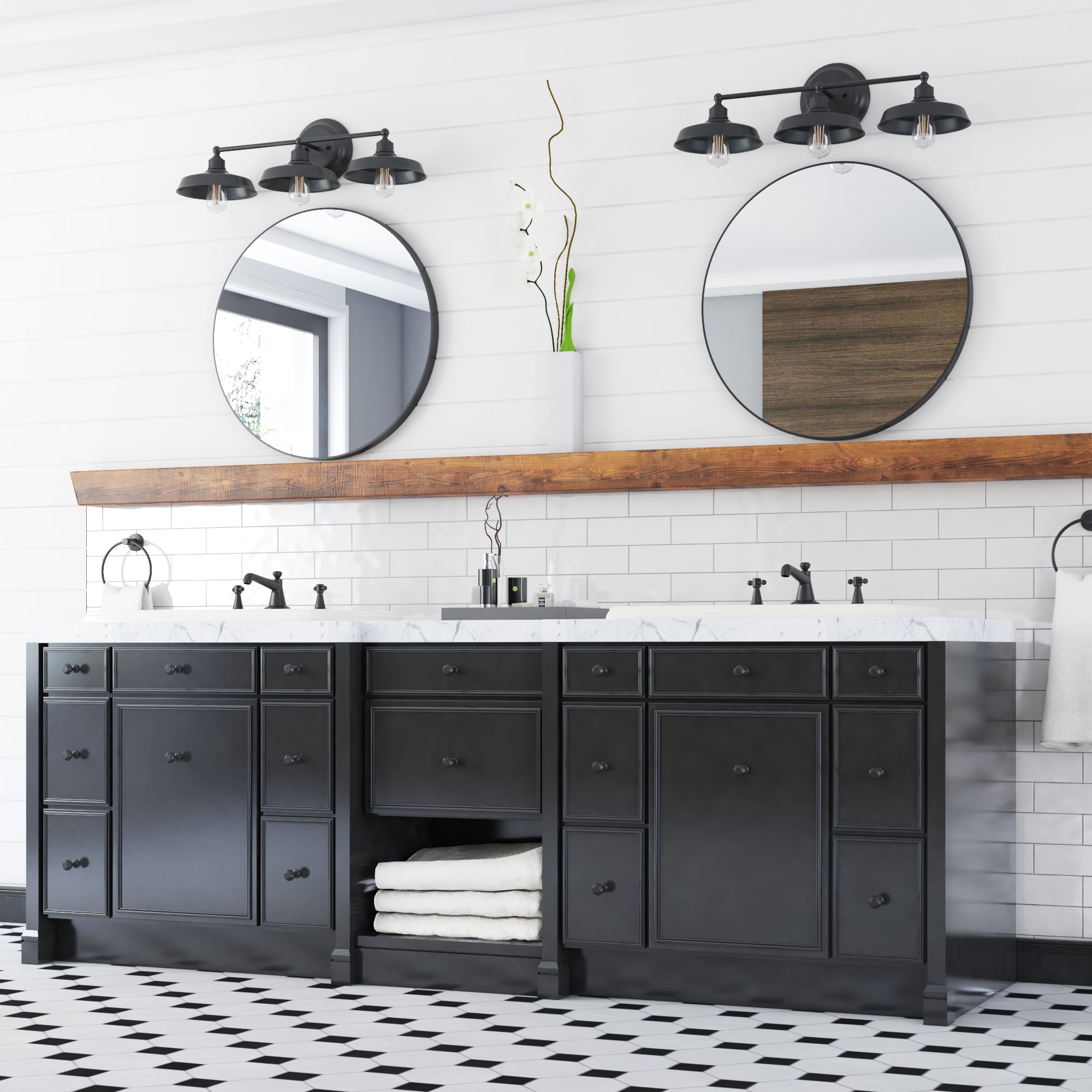 Lyndan 3-Light Vanity Light Fixture in Matte Black - Perfect for Bathroom, Bedroom, and Dressing Room Lighting