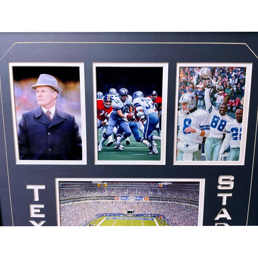 Dallas Cowboys Texas Stadium Authentic Game Used Turf Framed Collage with COA by Steiner - Perfect for Sports Memorabilia Collectors & Cowboys Fans