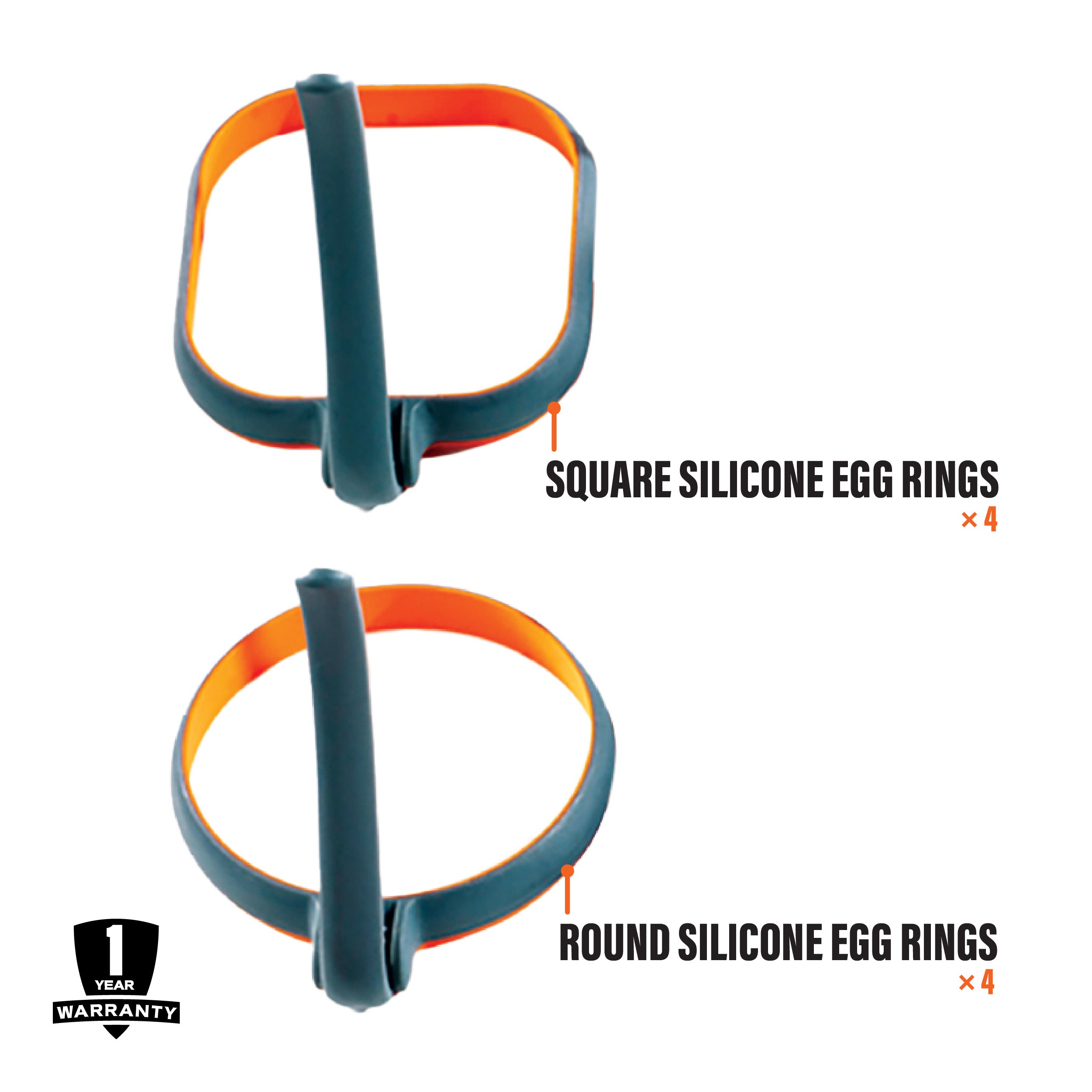 8 Pack of Non-Stick Egg Rings for Perfect Round Eggs - Ideal for Breakfast Sandwiches, Burgers, and Pancakes