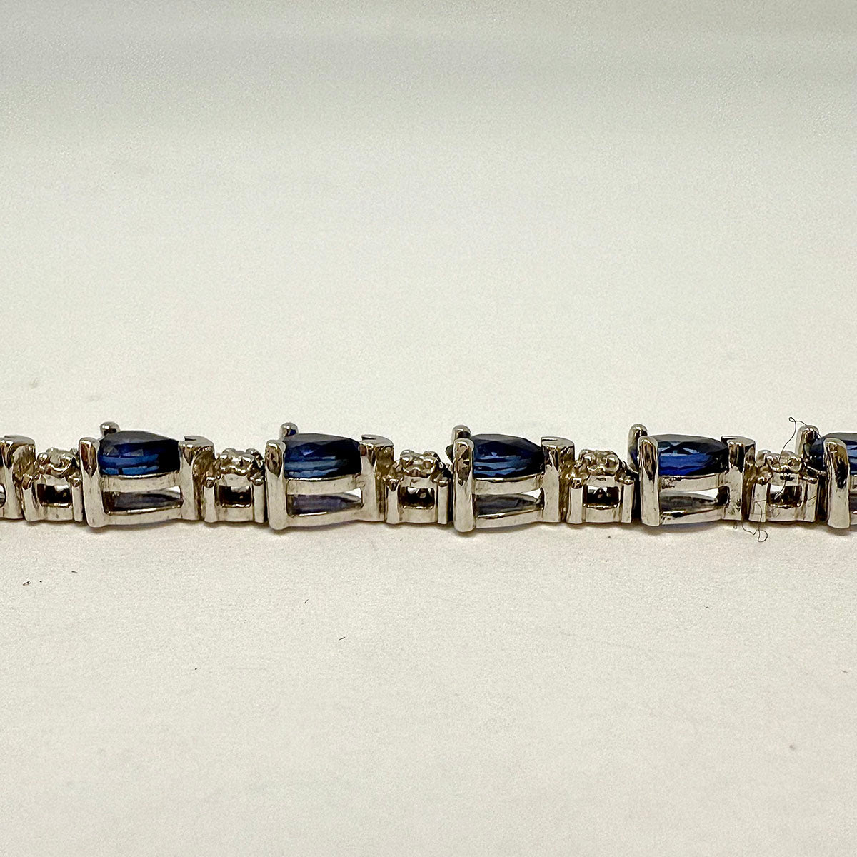14K White Gold Diamond & Sapphire Tennis Bracelet for Women | Elegant Jewelry Gift for Anniversary, Birthday & Special Occasions