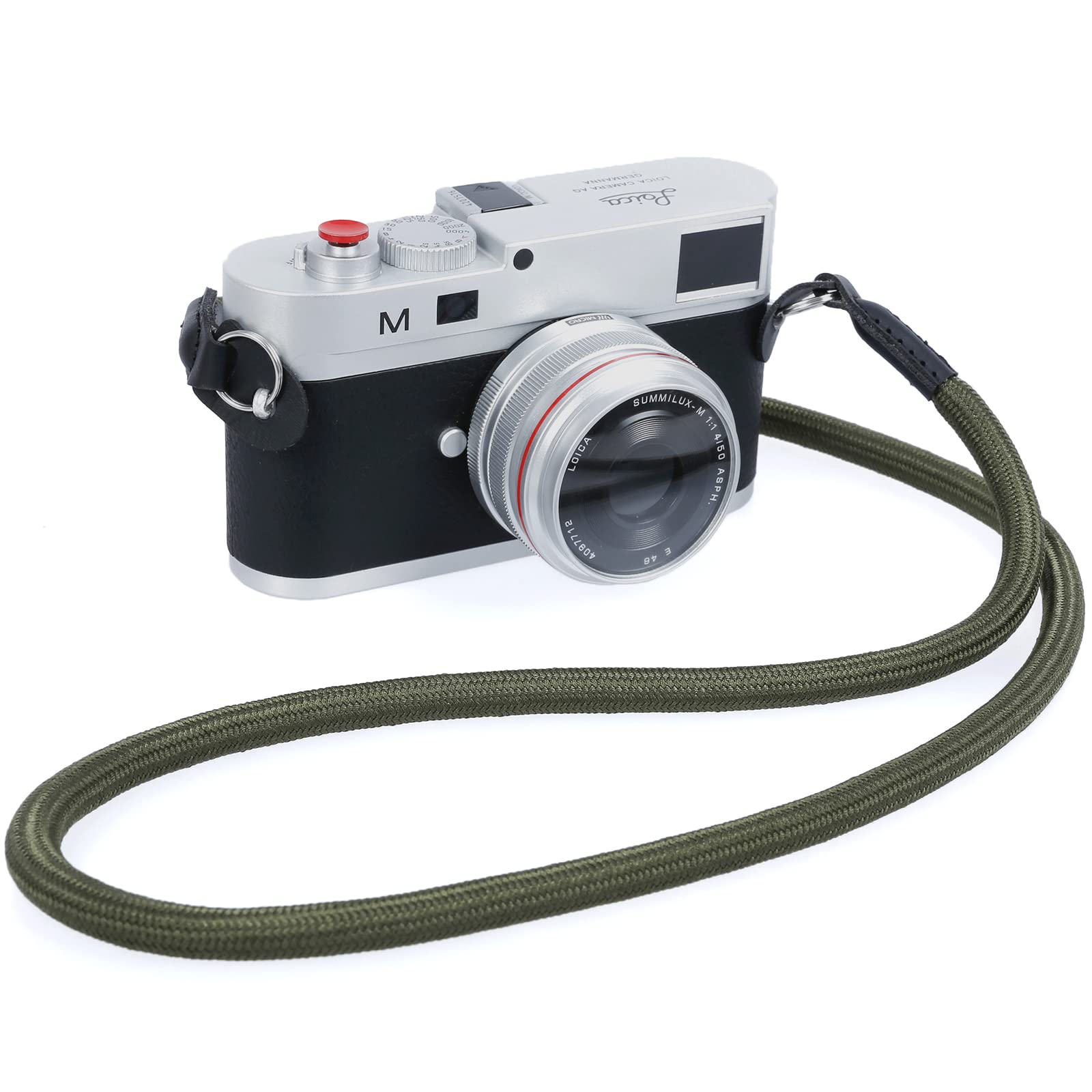 Durable Climbing Rope Camera Shoulder Strap for DSLR & Mirrorless Cameras - Adjustable Neck Strap with Lens Cap Keeper (Green) - Perfect for Travel, Hiking & Outdoor Photography