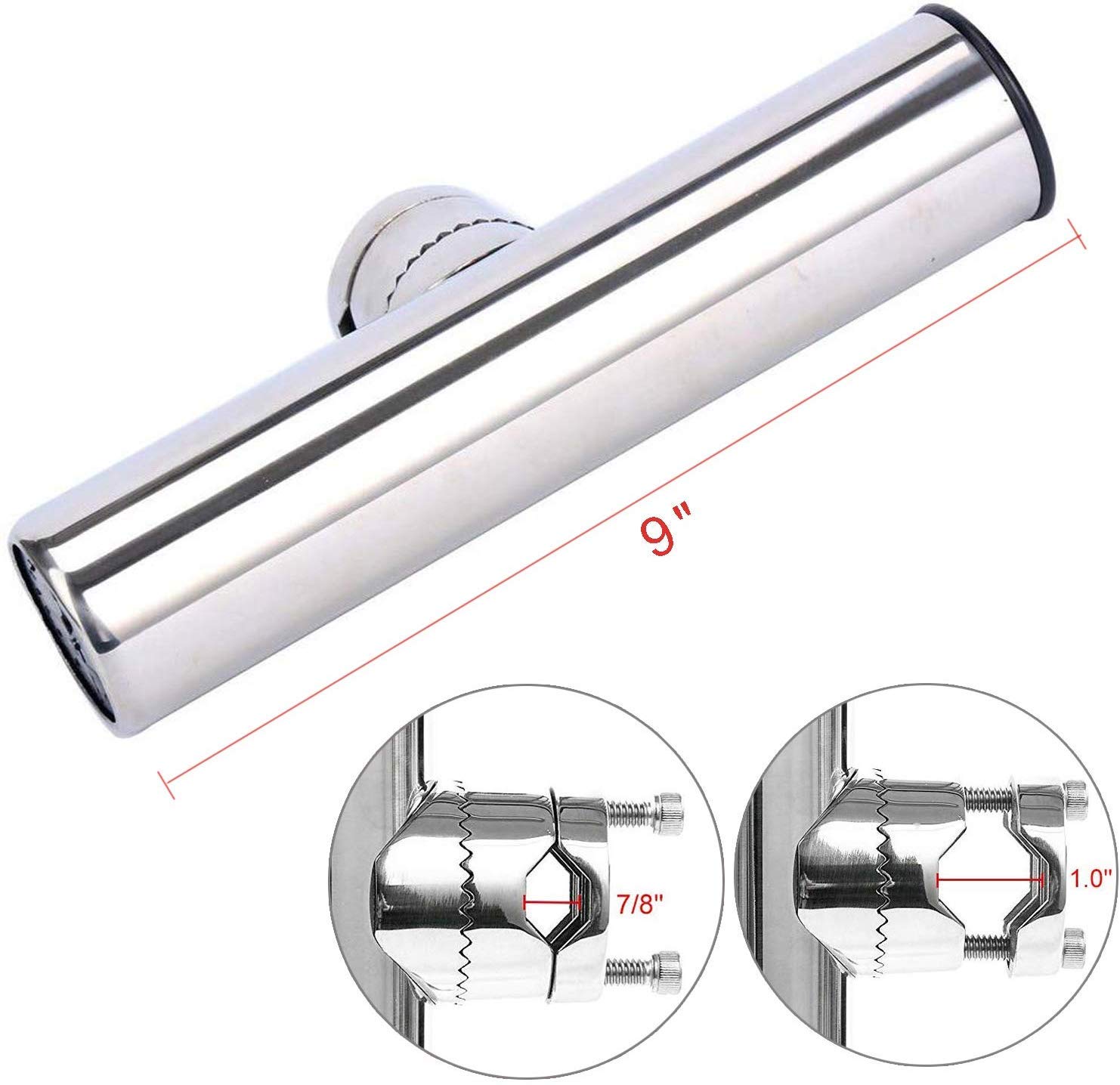 Premium Stainless Steel Fishing Rod Holder with Adjustable Clamp (7/8