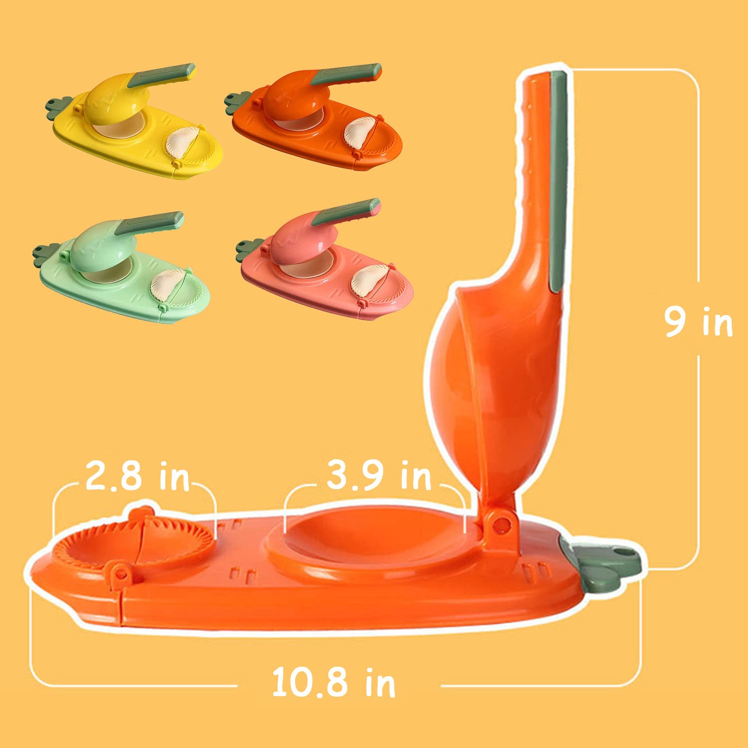 2 in 1 Dumpling Maker & Press - Portable Handheld Dumpling Wrapper Machine for Homemade Dumplings, Empanadas, Gyoza - Multi-Function DIY Dumpling Skin Mold Set (Pink) - Perfect for Family Cooking, Parties & Asian Cuisine Lovers