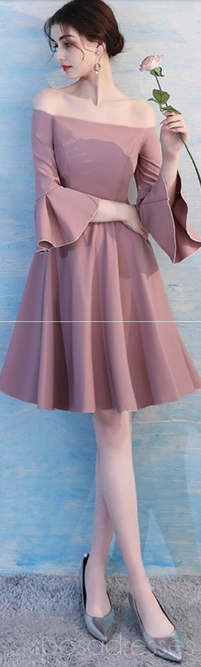 Elegant Dusty Pink Short Mismatched Bridesmaid Dresses - WG510 | Affordable & Simple Wedding Party Attire for Beach, Garden & Formal Events