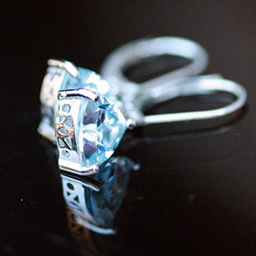 Natural Sky Blue Topaz Earrings Sterling Silver 925 - Healing Gemstone Jewelry, December Birthstone Gift for Women - Perfect for Holidays, Weddings & Special Occasions