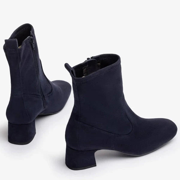 UNISA Women's Navy Suede Ankle Boots - Langley Comfortable Low Heel Chelsea Booties for Fall & Winter | Casual Outfits, Office Wear, Date Night Shoes