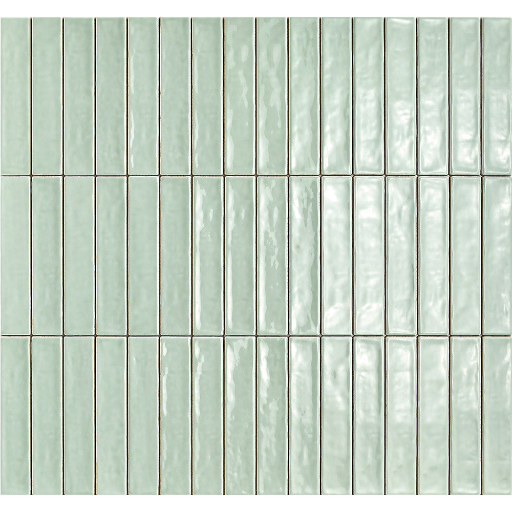Sienna Spring Green 50x250 Glossy Ceramic Subway Tile - Perfect for Kitchen Backsplash, Bathroom Walls & Modern Interior Design