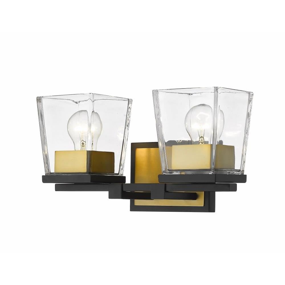 Z-Lite 2 Light Vanity Bathroom Fixture 475-2V-MB-OBR, Clear Glass Shade - Perfect for Modern Bathroom & Powder Room Lighting
