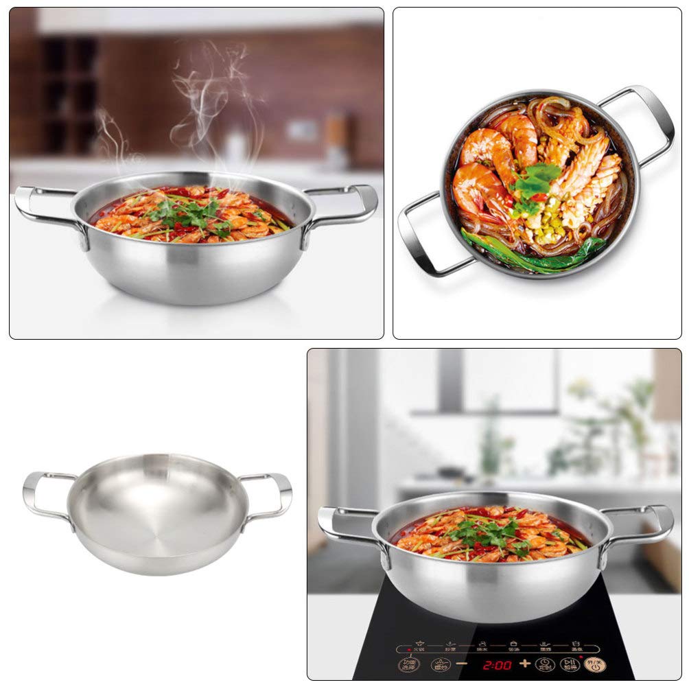 Hemoton 1pc Stainless Steel Soup Pot with Lid - Nonstick Kitchen Stockpot for Cooking, Frying & Boiling - Perfect for Noodles, Seafood, Hot Pot, Sauces & Eggs - Ideal for Home Kitchen, Restaurant & Camping Use