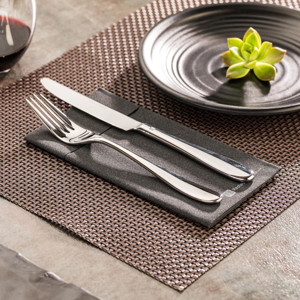 Amalfi Basketweave Dark Mahogany Vinyl Woven Placemats - Set of 6, 16