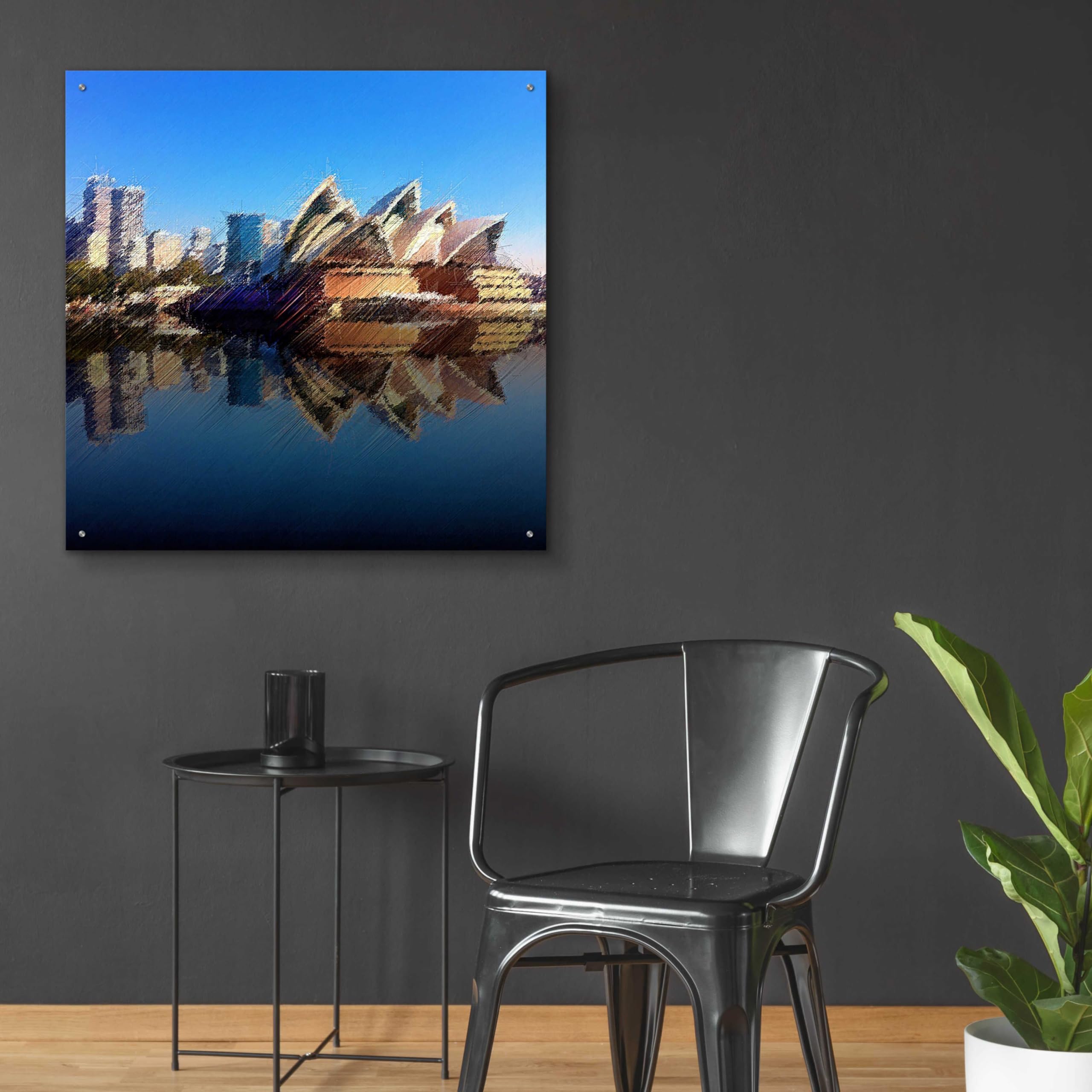 Epic Art 'The Opera House' by David Manlove - 36x36 Inch Acrylic Glass Wall Art - Modern Home Decor for Living Room, Bedroom & Office