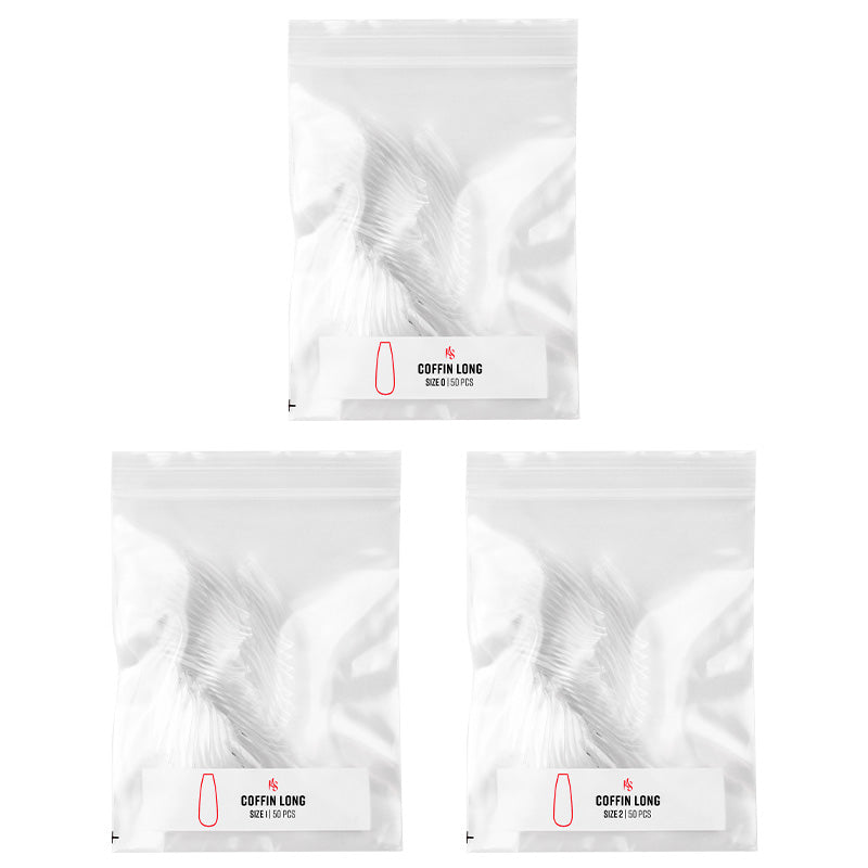Gelly Tips Refill Pack - Coffin Long False Nails for Manicure & Nail Art | Perfect for Salon, Home Use & Special Occasions