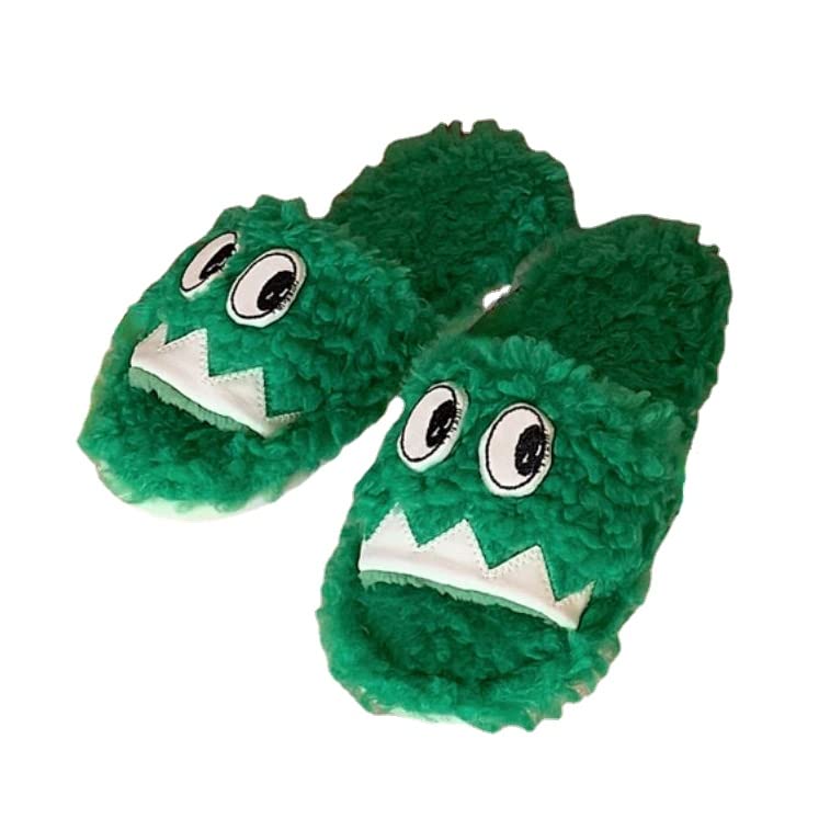 Funny Eyes Fuzzy Slippers - Fluffy Kawaii House Slippers for Women | Cute & Comfortable Indoor/Outdoor Slippers for Home, Dorm, Spa & Lounge Wear