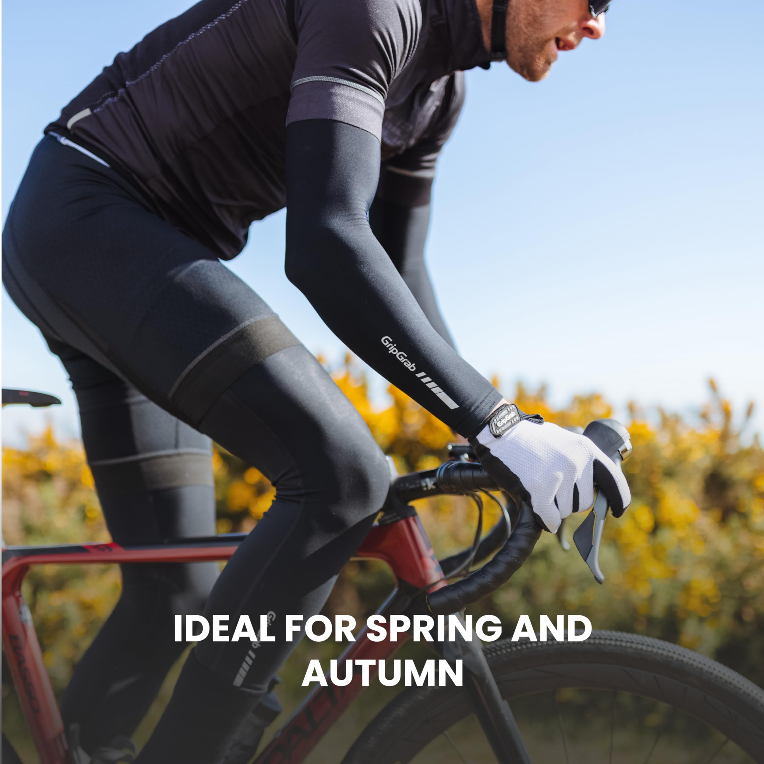 GripGrab Lightweight Thermal Arm Warmers for Cycling - Spring & Fall Bike Sleeves - Breathable Thin Warm Biking Arm Covers for Men & Women - Perfect for Road Biking, Commuting & Outdoor Sports