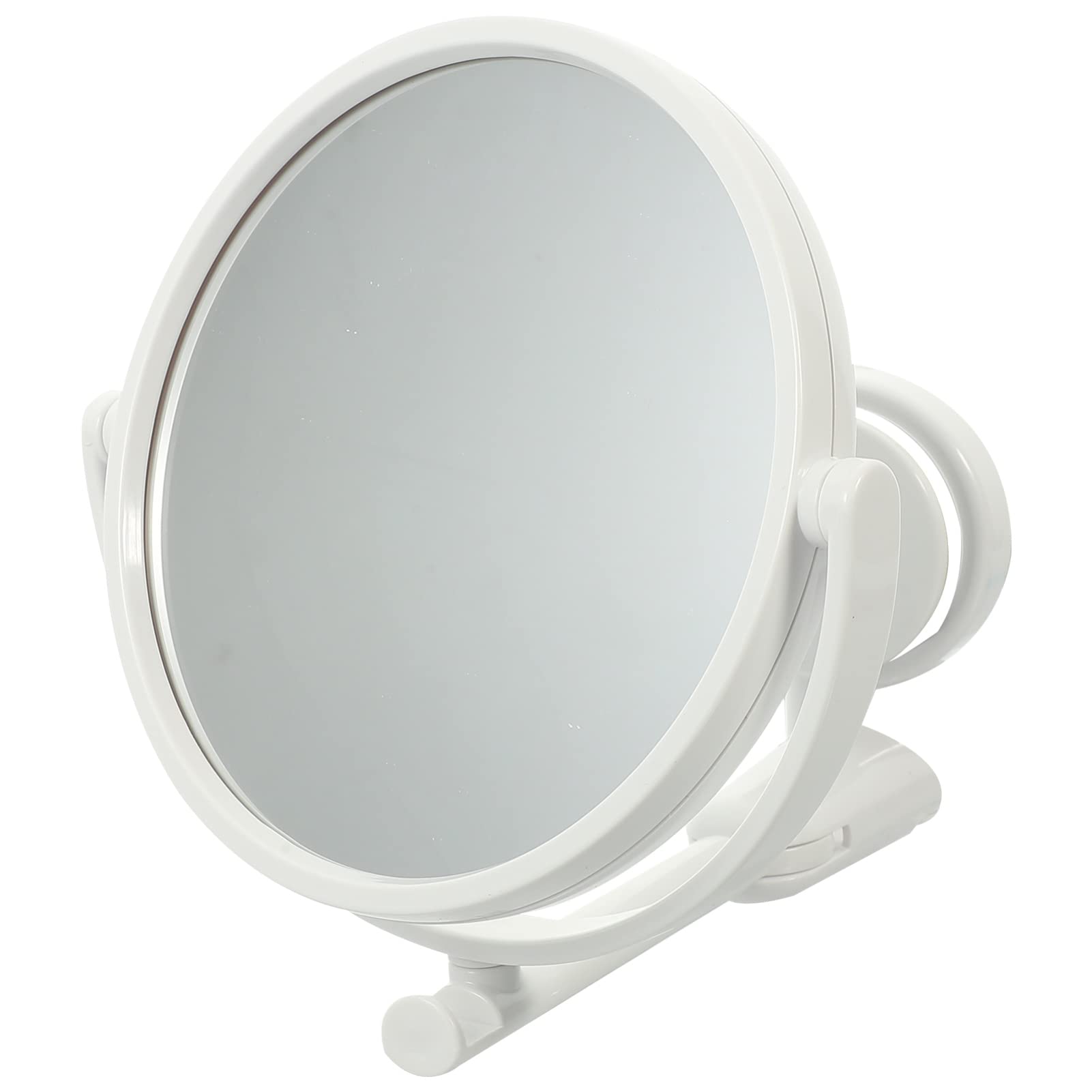 Beavorty Two-Sided LED Makeup Mirror with Suction Cup & Adjustable Arm - 360° Swivel Vanity Mirror for Wall Mount or Bathroom - Round Cosmetic Mirror for Professional Makeup Application, Eyebrow Shaping & Skincare Routine (Ideal for Home, Salon & Travel)