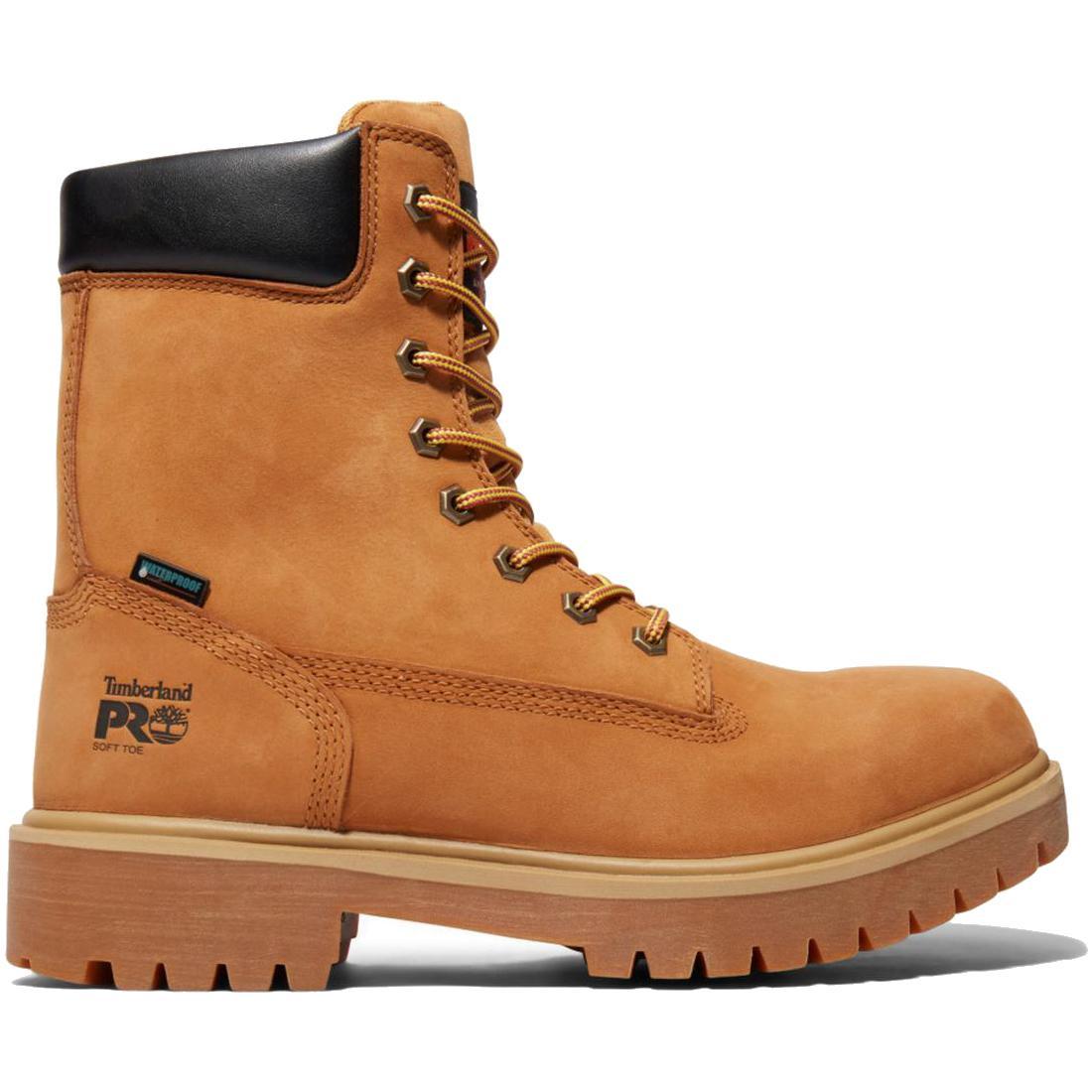 8 Inch Soft Toe Waterproof Work Boots for Men - Direct Attach Construction in Wheat Color - Ideal for Construction, Hiking & Outdoor Work