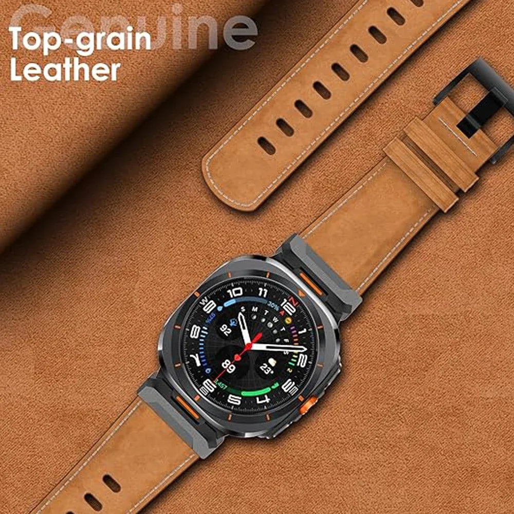 Premium Genuine Leather Band for Samsung Galaxy Watch Ultra - Stylish & Durable Replacement Strap for Work, Gym & Everyday Wear