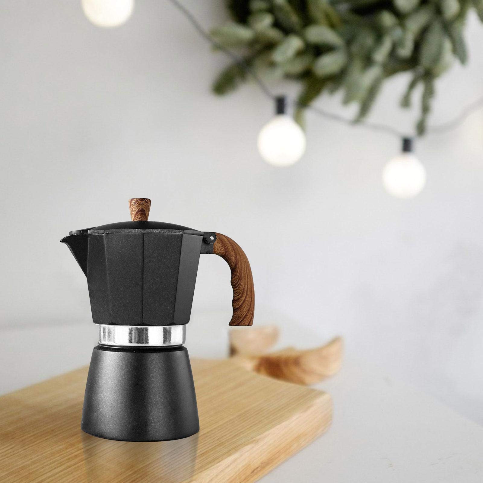 Italian Stovetop Espresso Maker - 150/300ML Moka Pot Coffee Percolator for Gas & Electric Stoves - Aluminum Espresso Machine for Home, Office & Camping Use