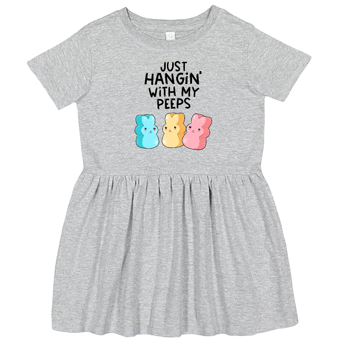 Inktastic Easter Just Hangin' with My Peeps Toddler Dress - Cute Spring Outfit for Girls, Easter Sunday Church & Family Photos