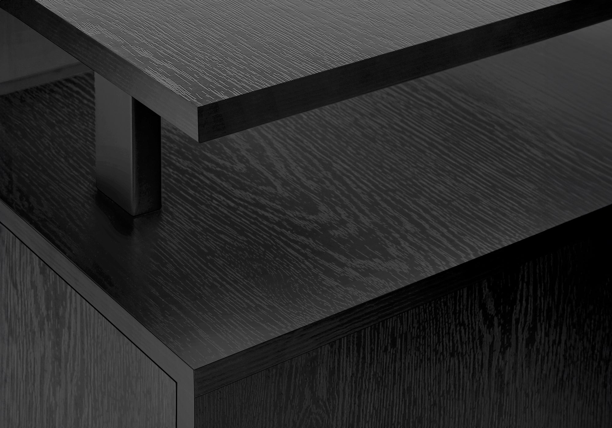 48L Black Laminate Computer Desk with Storage Shelves - Modern Home Office Workstation for Small Spaces, Gaming & Study - Sturdy Writing Desk with Keyboard Tray & Cable Management