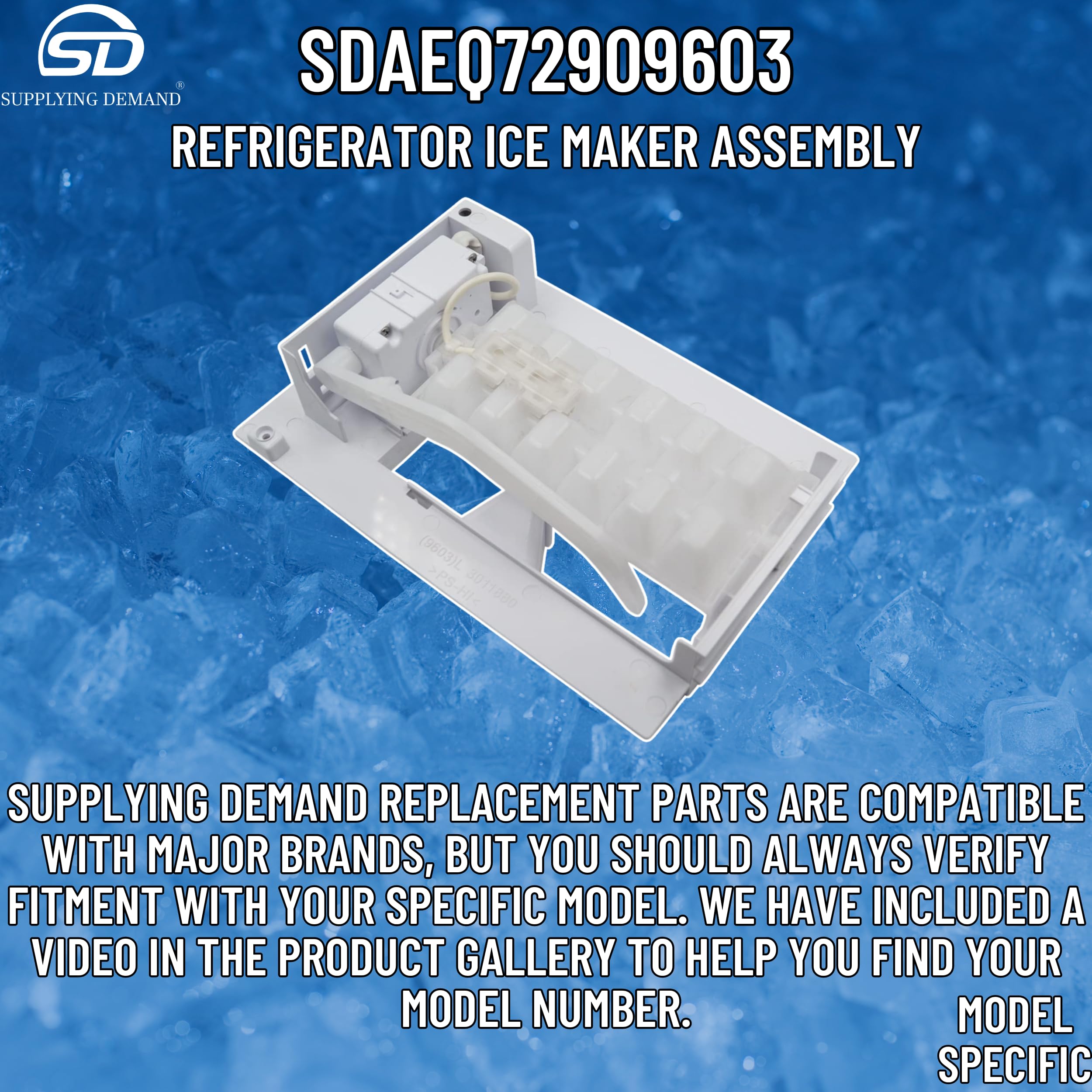 Replacement Refrigerator Ice Maker Assembly AEQ72909603 2216335 - Compatible with Specific Models (Not Universal) - Perfect for Kitchen Appliance Repair & DIY Home Maintenance