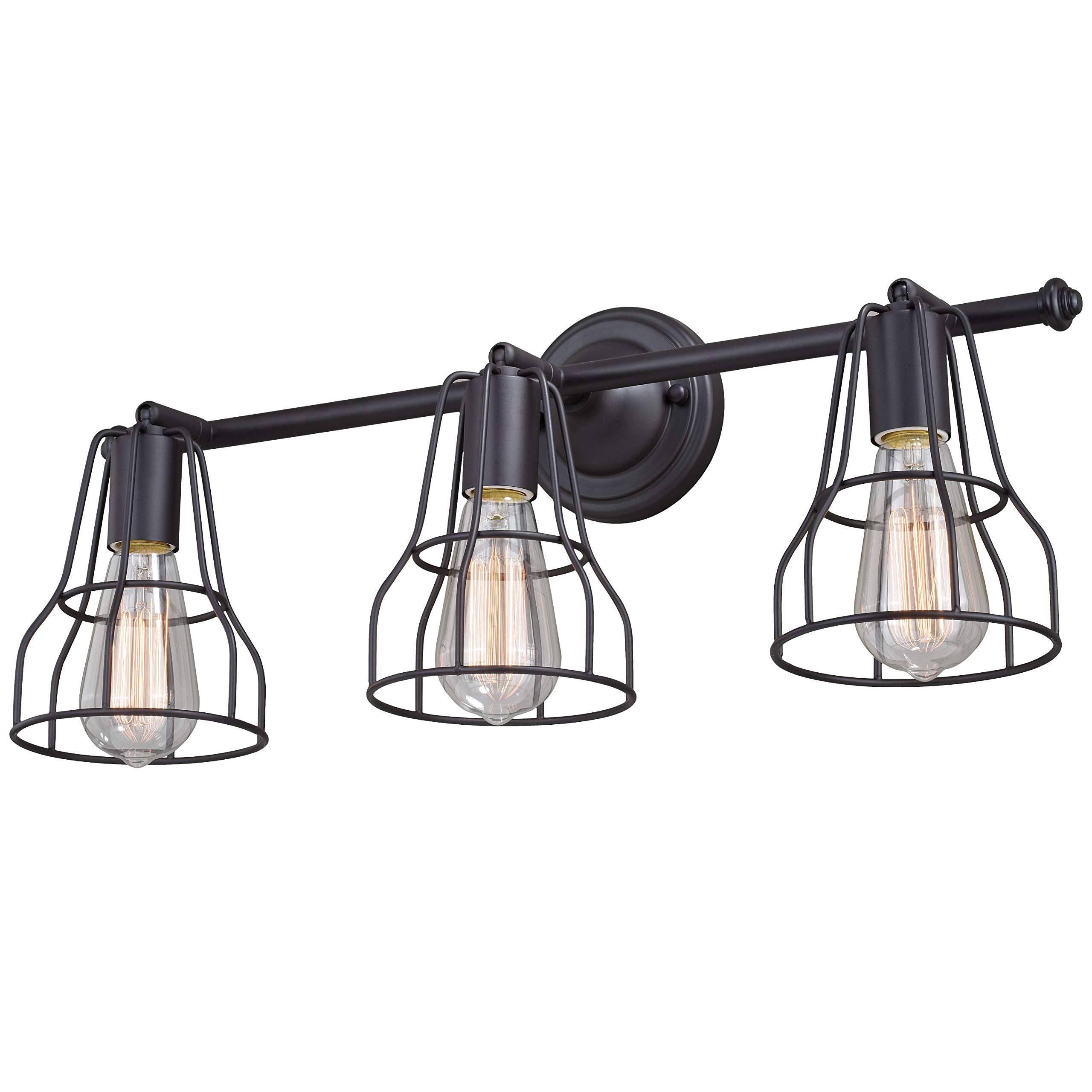Clybourn 3-Light Bronze Adjustable Wire Cage Bathroom Vanity Light Fixture - Perfect for Modern Farmhouse, Industrial Style Bathrooms & Powder Rooms
