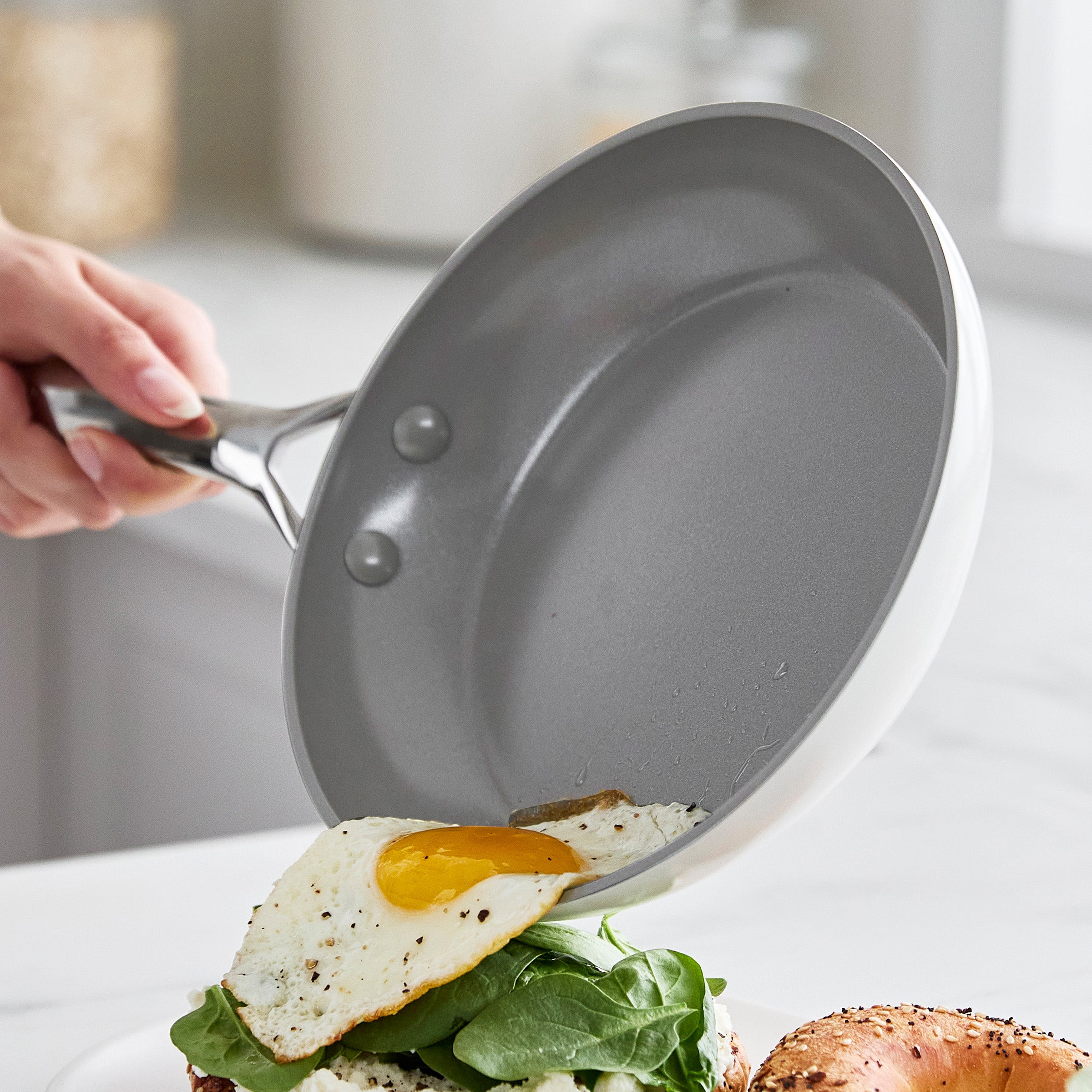 Eras Ceramic Nonstick 11-Piece Cookware Set - PFOA-Free, Dishwasher Safe, Induction Compatible | Cloud Cream Color | Perfect for Frying, Sautéing & Everyday Cooking
