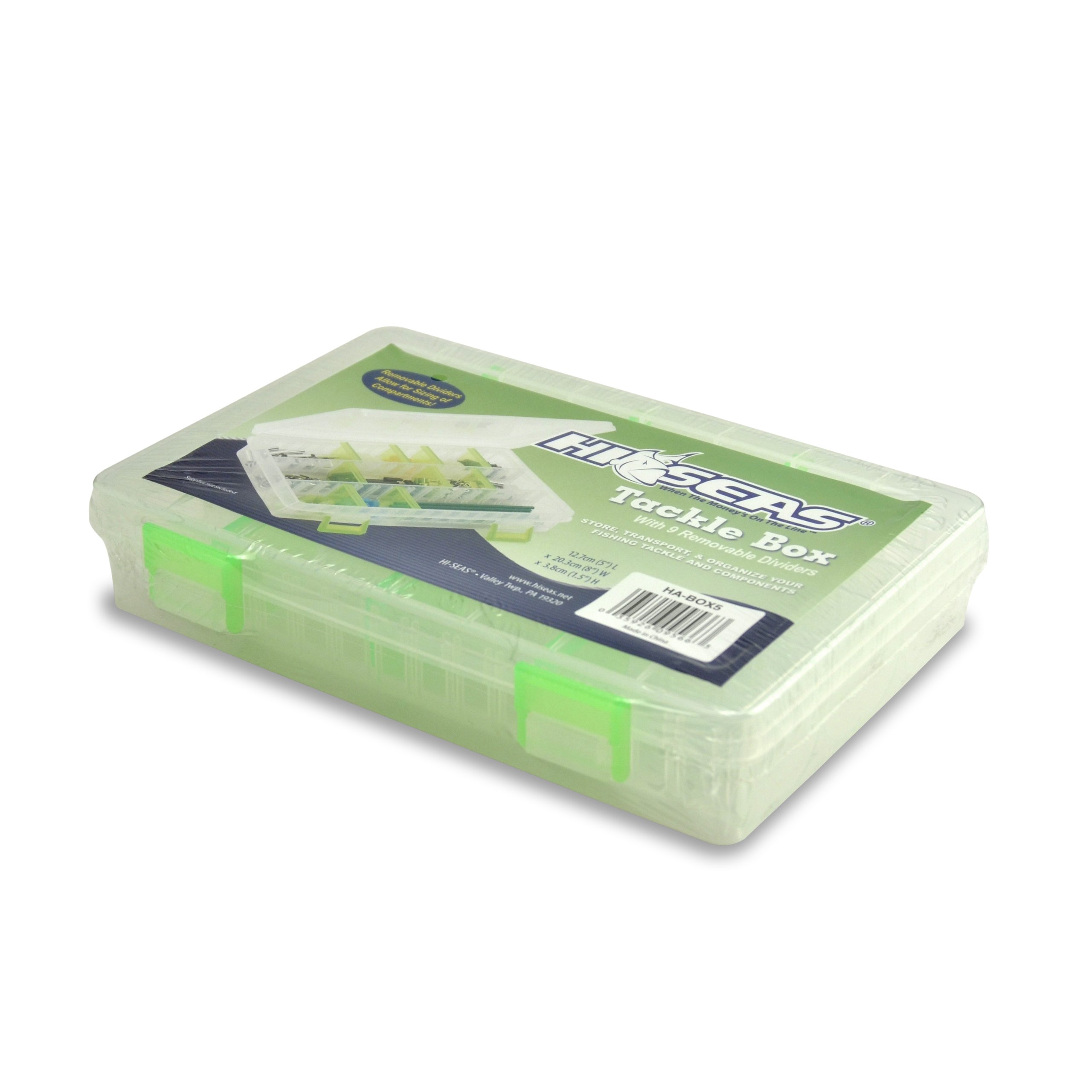 Hi-Seas Plastic Tackle Box - Durable Fishing Gear Storage for Saltwater & Freshwater - Perfect for Boat, Kayak, and Shore Fishing Trips