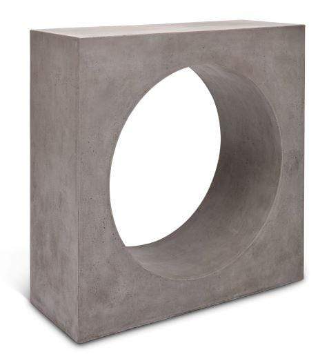 Avva Outdoor Concrete Console Side Table - Modern Patio & Garden Accent Table for Poolside, Deck, or Porch Decor