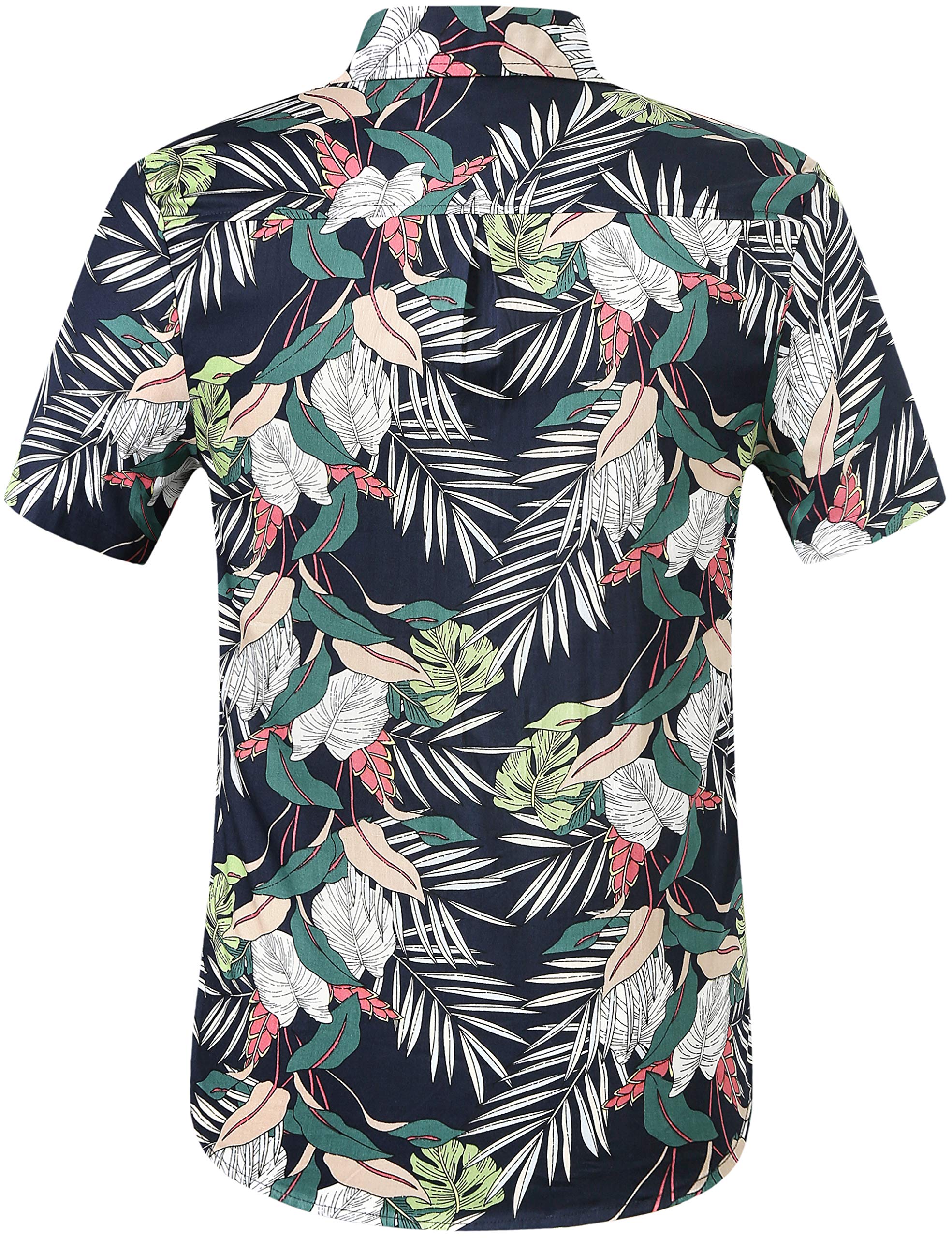SSLR Men's Casual Button-Down Short Sleeve Hawaiian Shirts | Tropical Print Summer Shirts for Men | Beach Vacation, Luau Party & Casual Wear