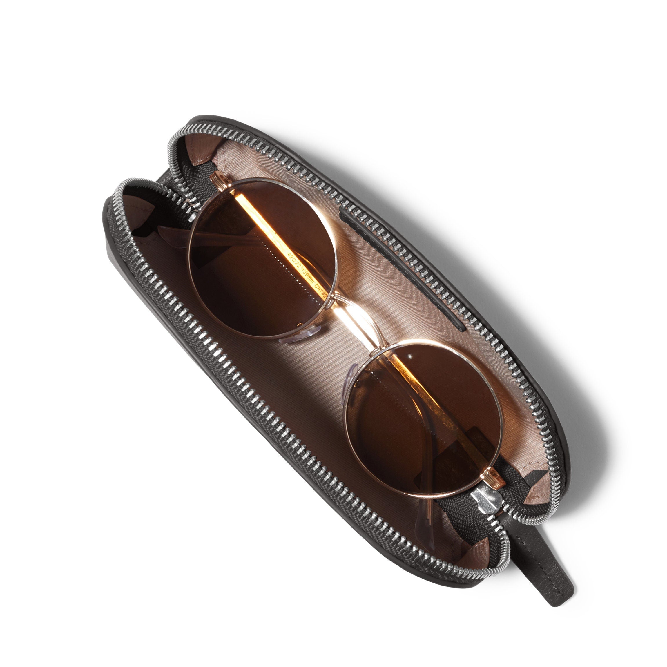 Black Onyx Zip Sunglass Case - Durable & Compact Eyewear Holder for Travel, Sports & Everyday Use