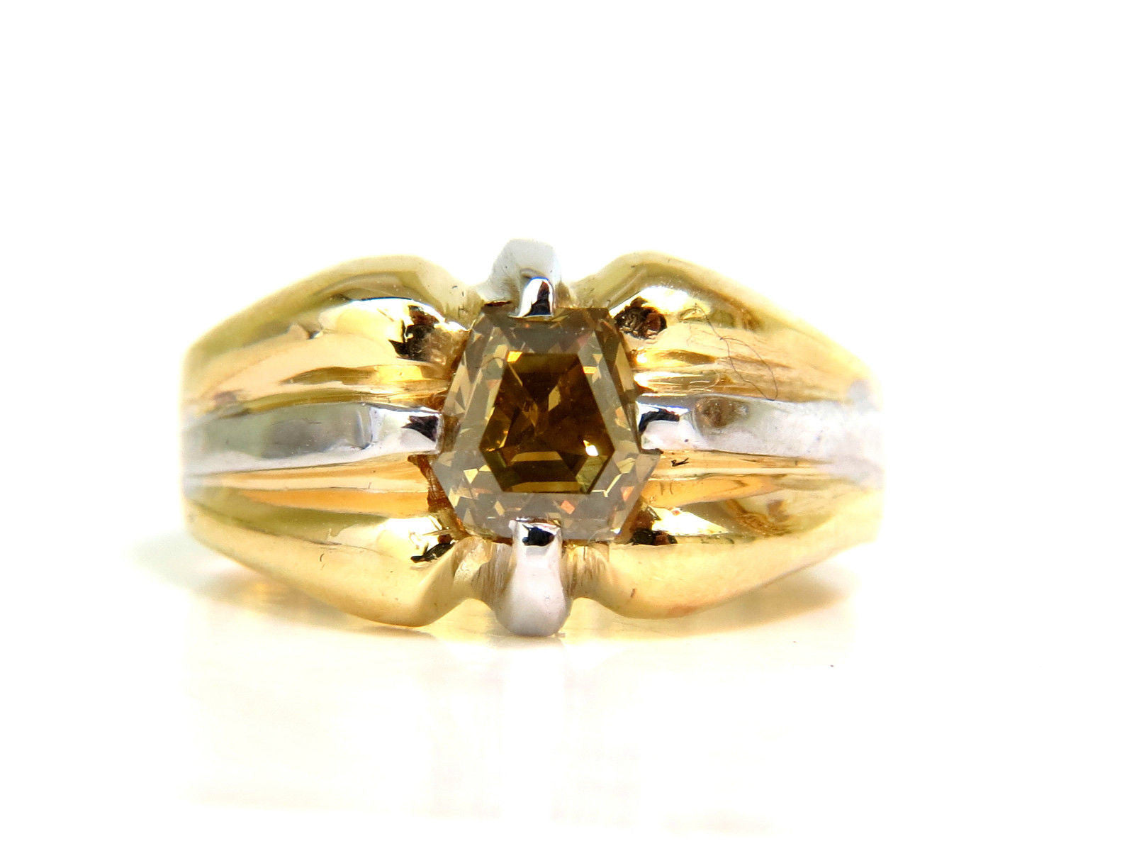 1.00CT GIA Certified Natural Fancy Green Yellow Brown Diamond Ring in 18K Gold - Perfect for Engagement, Wedding & Special Occasions