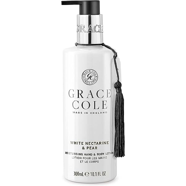 Grace Cole White Nectarine & Pear Hand Lotion 300ml - Moisturizing Hand Cream for Dry Skin, Nourishing & Hydrating - Perfect for Office, Travel & Daily Use