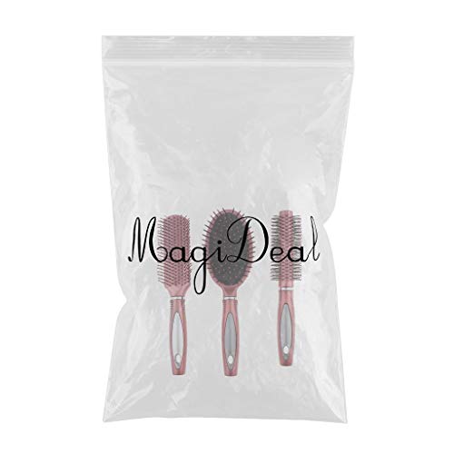 Siah 3Pcs Professional Detangling Hair Brush Set with Massage Function - Portable Hair Care Brush for Smooth & Tangle-Free Hair (Red) - Perfect for Travel, Home & Salon Use