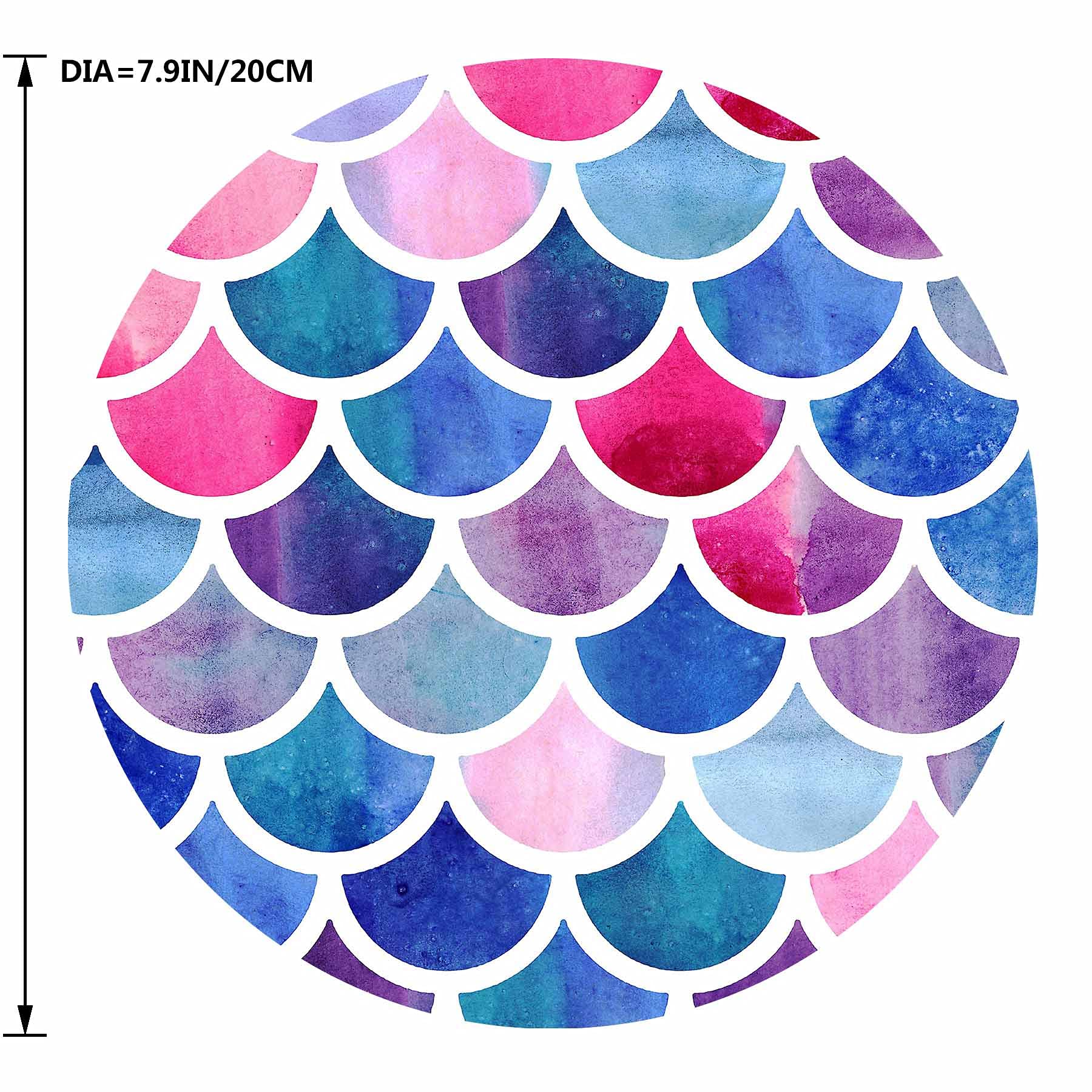 Round Gaming Mouse Pad with Mermaid Scales Design - Non-Slip Rubber Base, Portable Office & Laptop Mousepad for Wireless Mouse - Perfect for Work, Gaming & Home Computer Setup