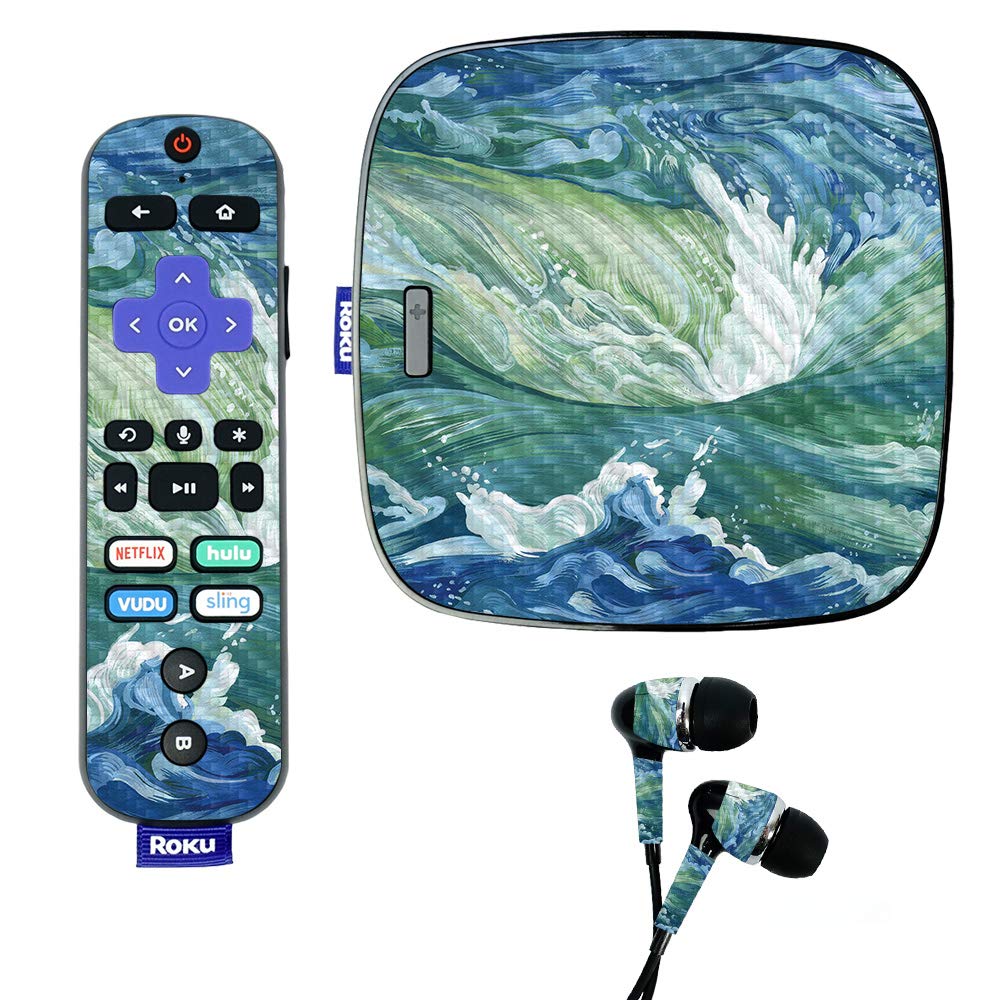 Premium Carbon Fiber Skin for Roku Ultra - Cyclone Wave Design | Protective & Durable Textured Cover | Easy to Apply & Remove | Made in USA | Perfect for Home Entertainment & Gaming Setups